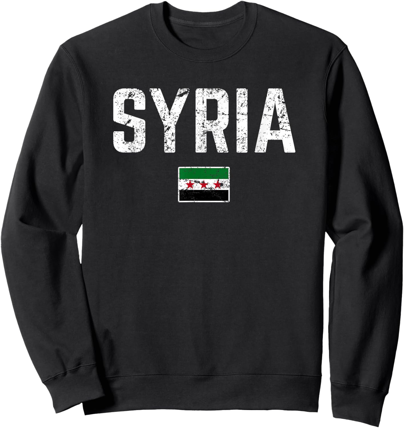 SYRIA Flag Vintage | Men Women Kids | SYRIA Sweatshirt - Sweatshirt | Black