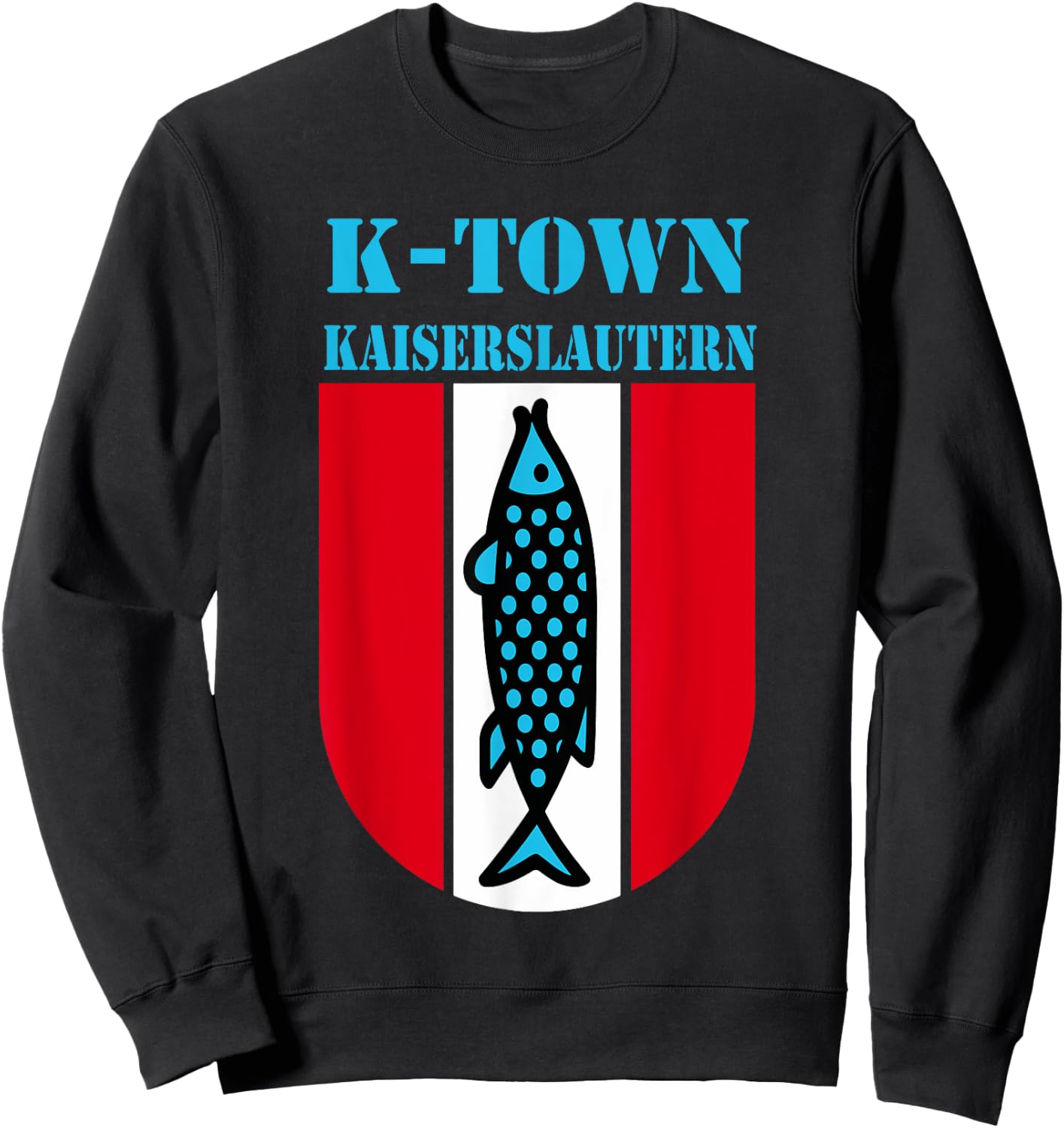 K-Town Kaiserslautern Deutschland Fisch Emblem Vintage Sweatshirt - Sweatshirt | Black