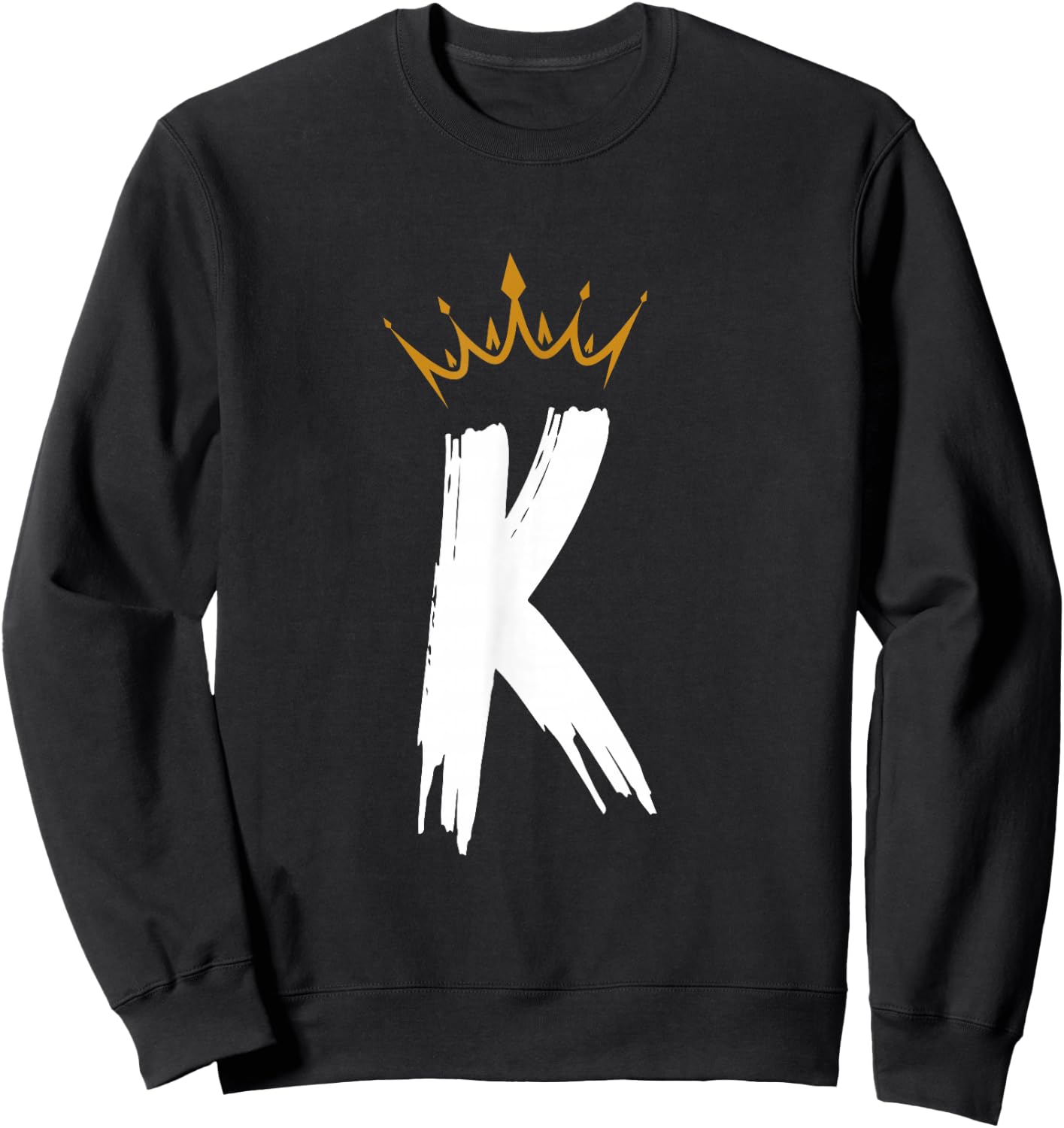 Queen King Letter K - Favorite Letter With Crown Alphabet Sweatshirt - Sweatshirt | Black