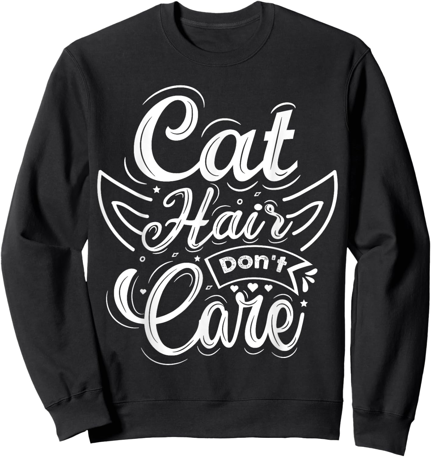 Cat Hair Don't Care Women Kids Sweatshirt - Sweatshirt | Black