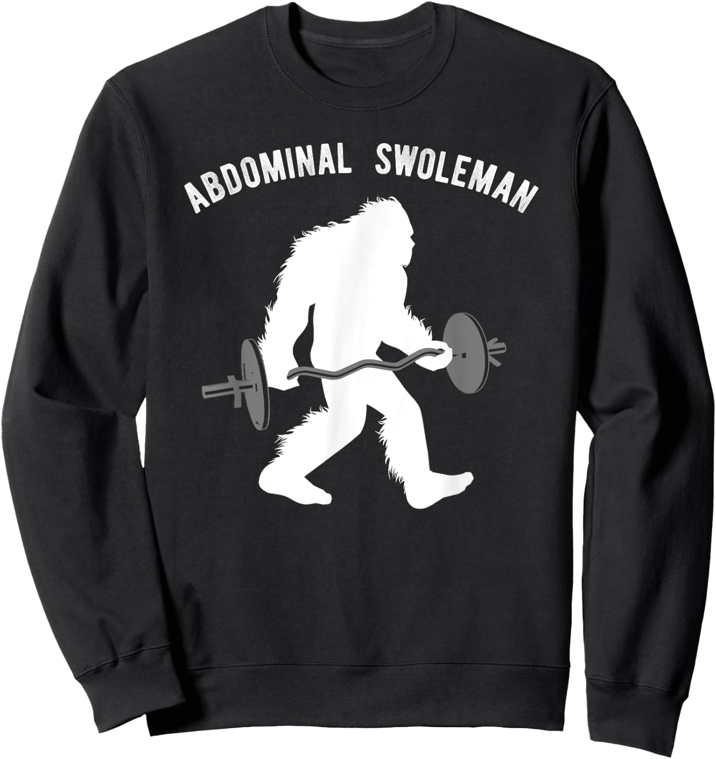 Fun Lifting Yeti Shirt, Abdominal Swoleman Gift Sweatshirt - Sweatshirt | Black