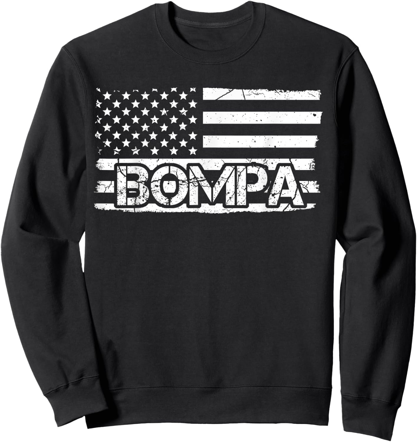 Bompa American Flag Father's Day Grandpa Gift Sweatshirt - Sweatshirt | Black