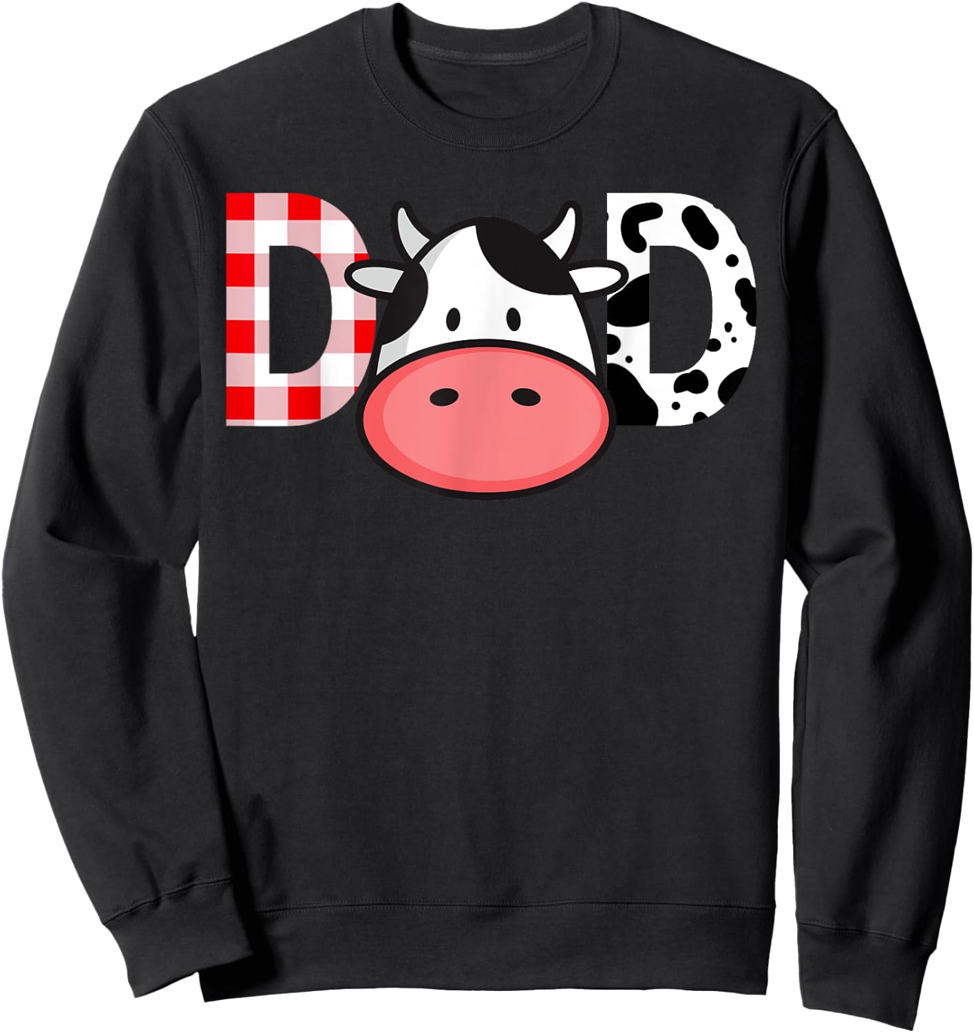 Cow Mom or Dad Birthday Farm Birthday Party Sweatshirt - Sweatshirt | Black