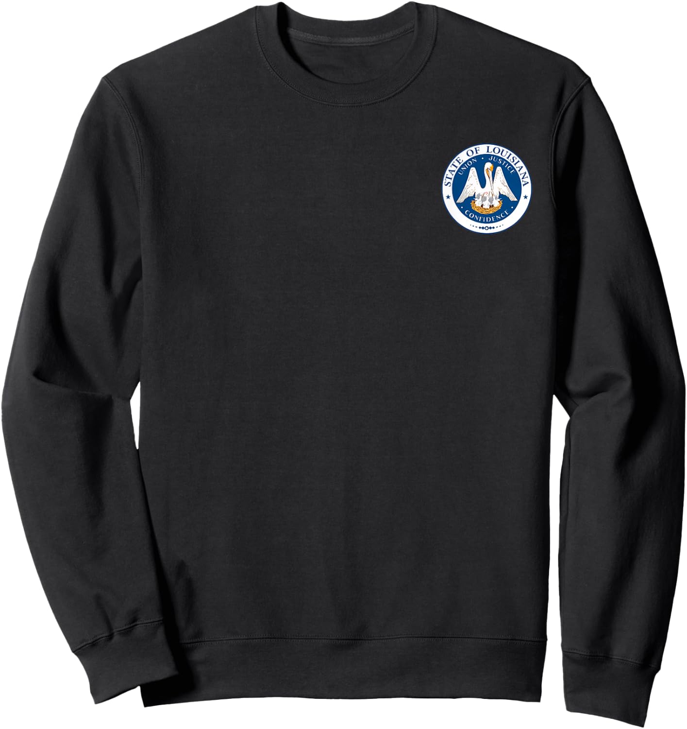 Louisiana State Seal Pelican Flag Sweatshirt - Sweatshirt | Black