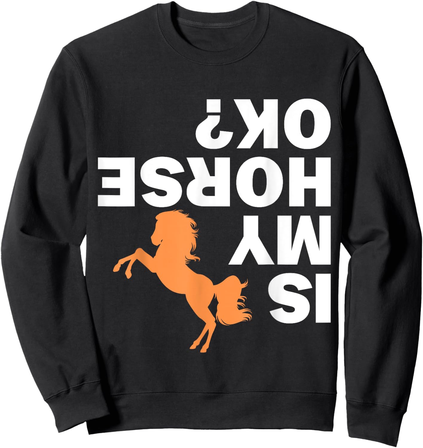 Is my Horse ok Funny Rider Gift Horse Lover Horse Sweatshirt - Sweatshirt | Black