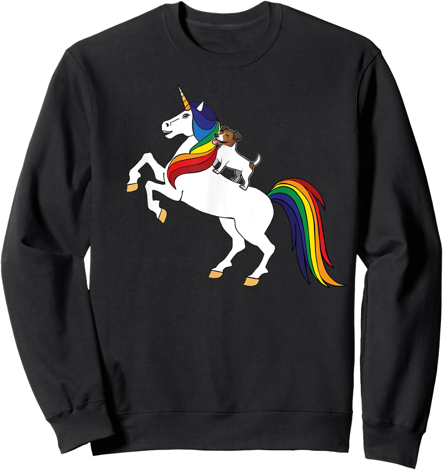 JRT Dog Lover Unicorn Kids Girls Jack Russell Sweatshirt - Sweatshirt | Black