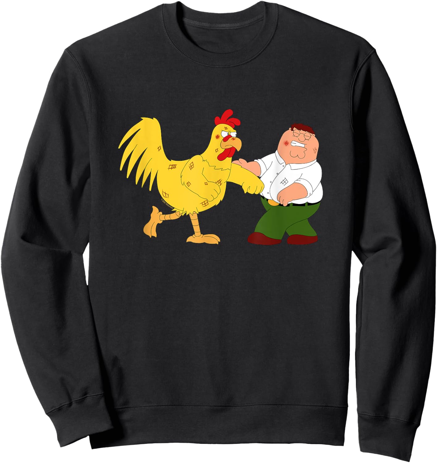 Family Guy Peter & Chicken Fighting Sweatshirt - Sweatshirt | Black