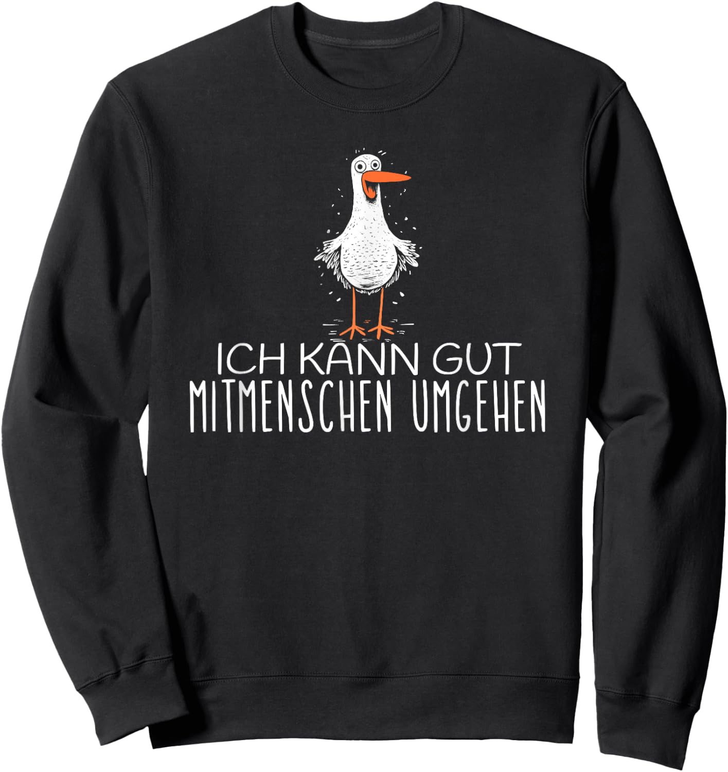 with German Text "Ich kann gut mitmenschen umgehen, black, S Sweatshirt - Sweatshirt | Black