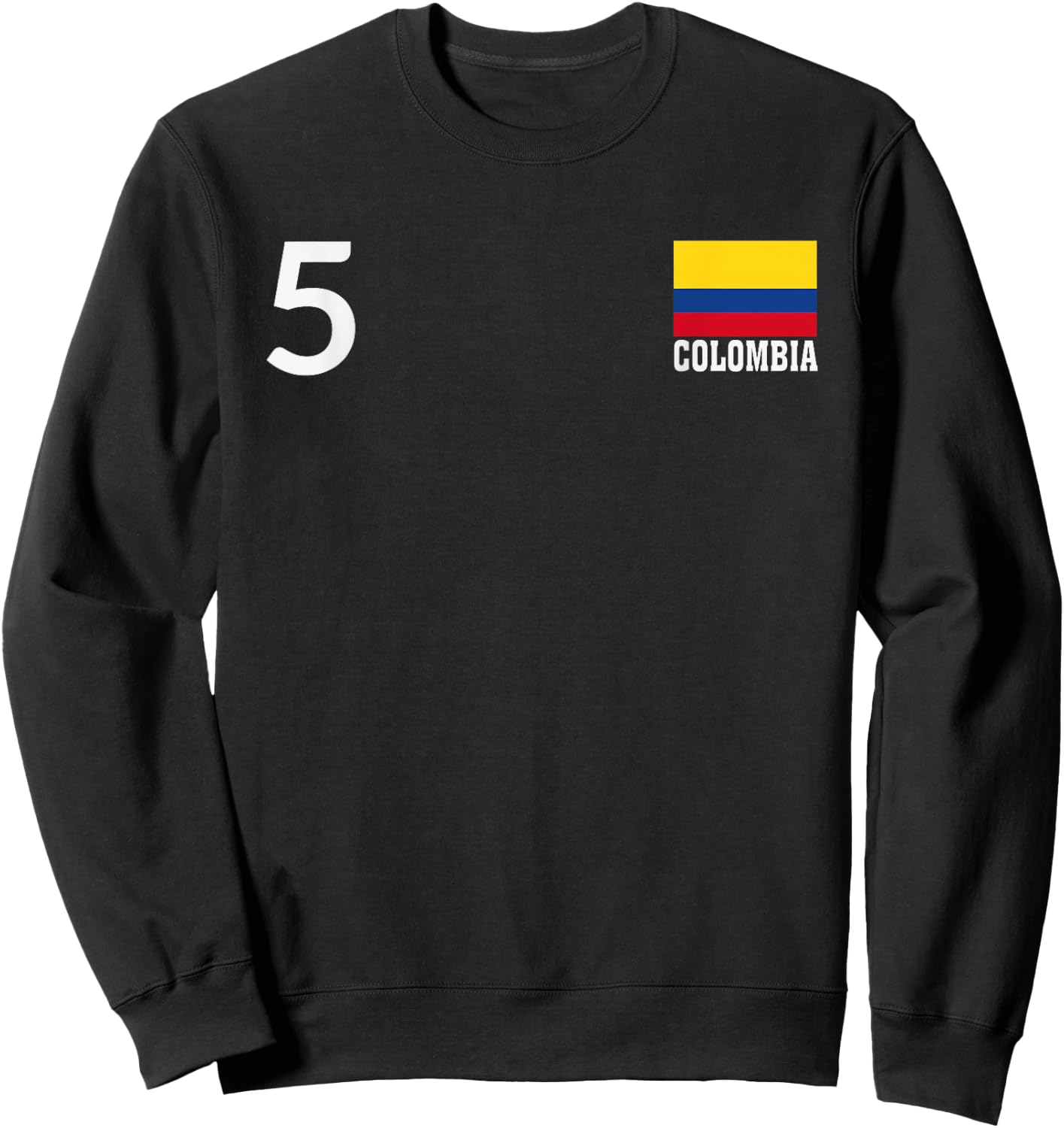 Colombia Number 5 National Flag Country Heritage Sweatshirt - Sweatshirt | Black