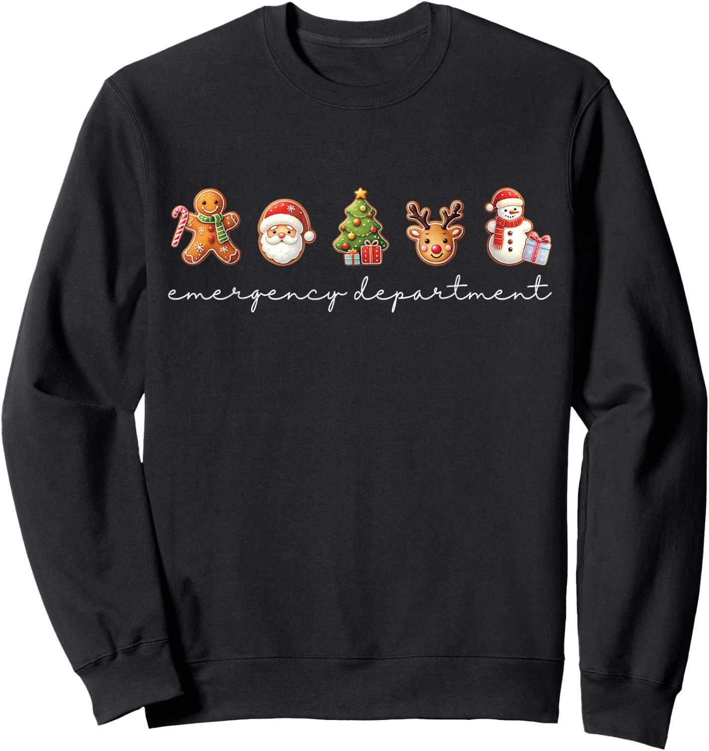 Emergency Department Christmas ED Tech Nurse Merry Xmas Sweatshirt - Sweatshirt | Black