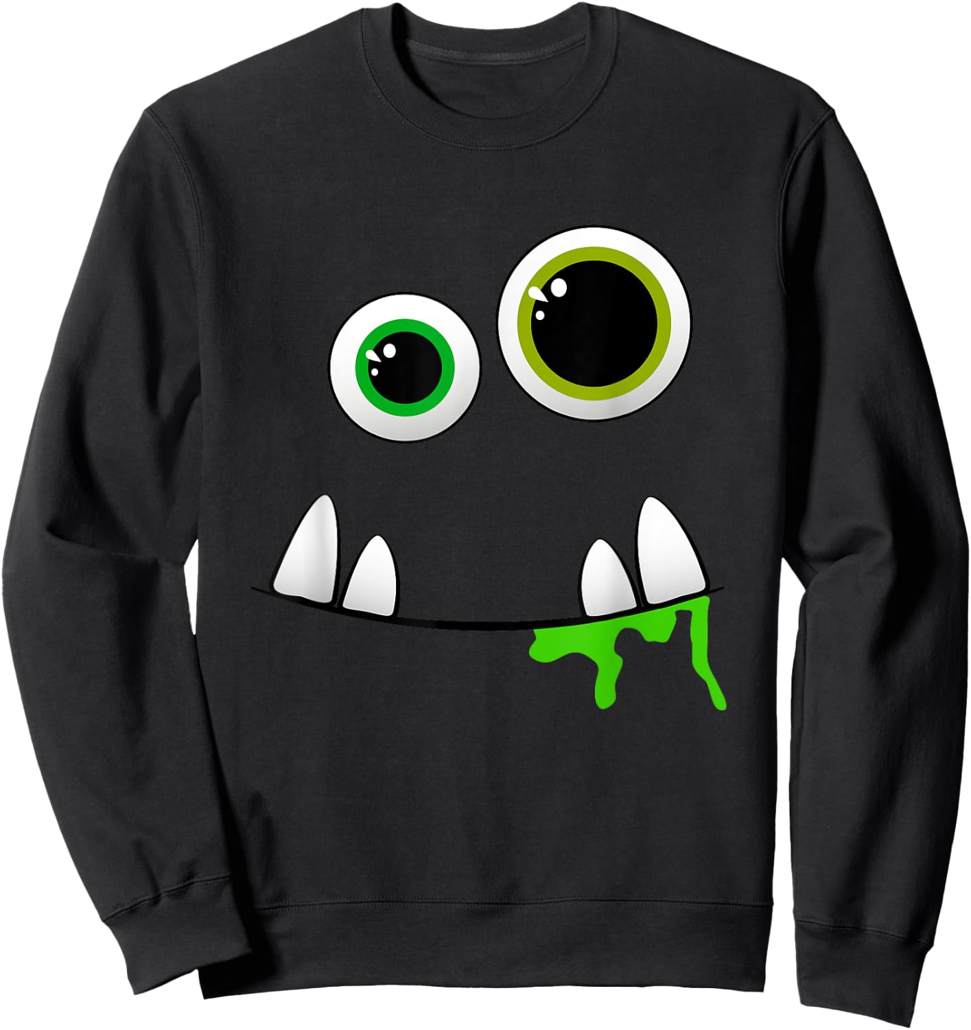 Cute Monster Face Halloween Group Costume Gift Sweatshirt - Sweatshirt | Black