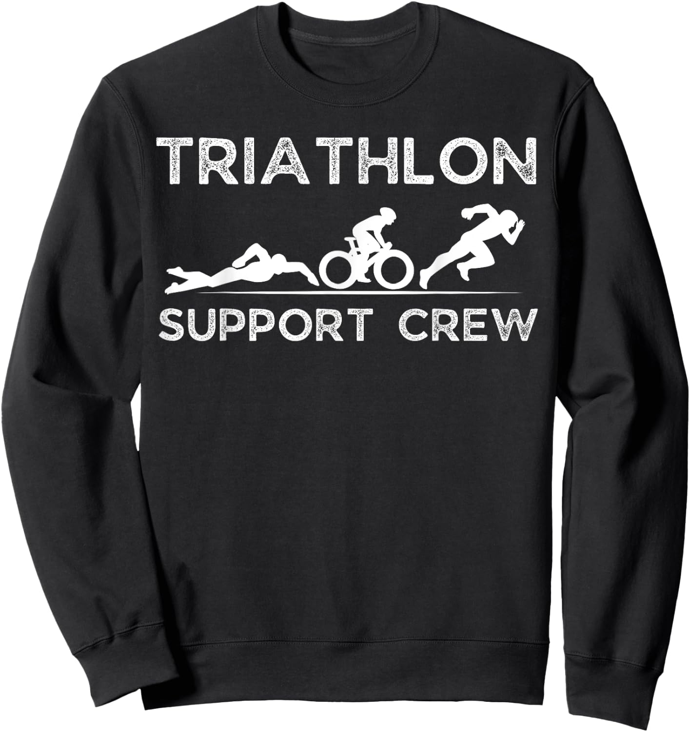 Triathlon Support Crew Men Women Kids Family Friend Sweatshirt - Sweatshirt | Black