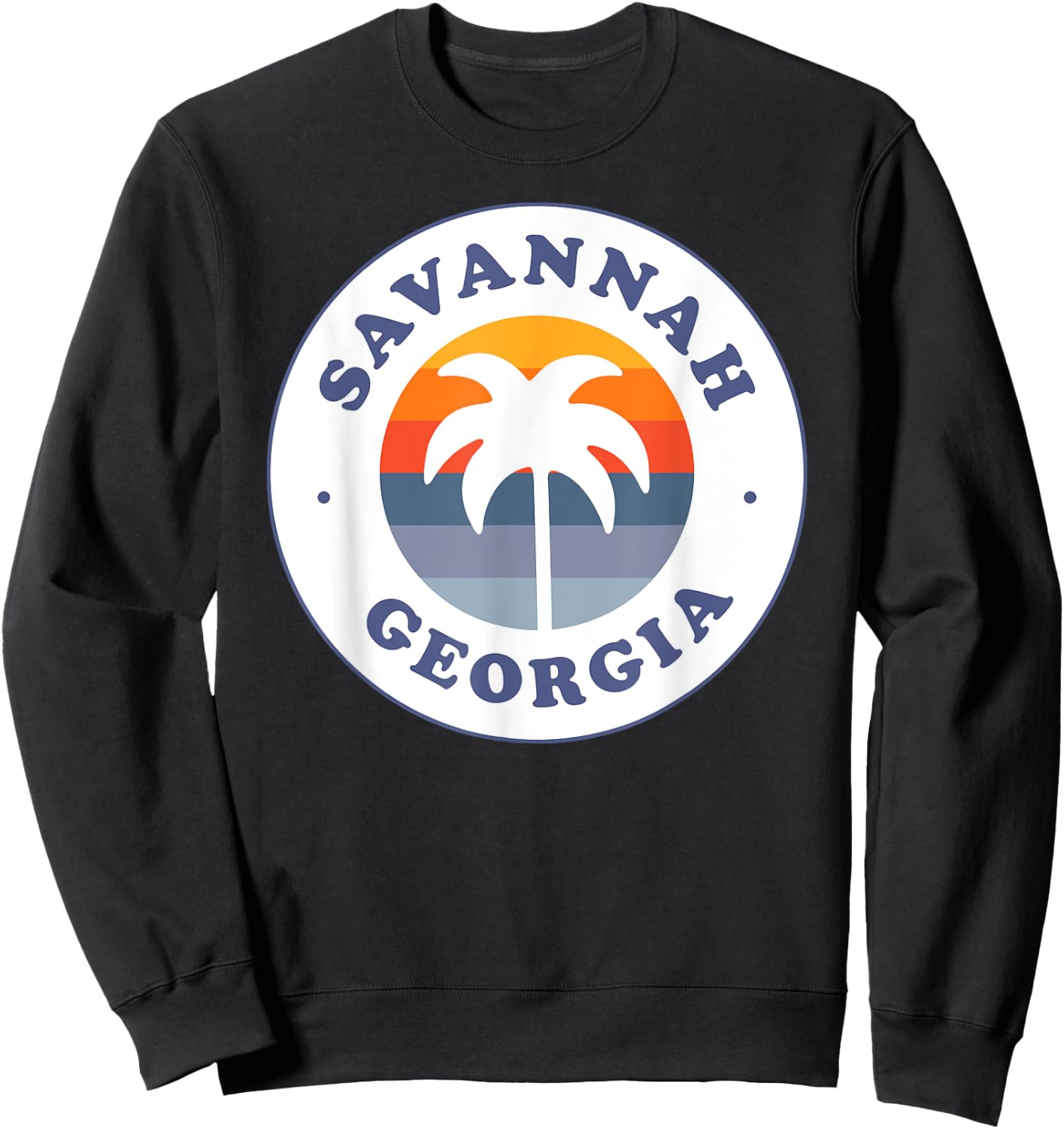 Savannah Georgia GA Palm Tree Beach Vacation Souvenirs Men Women Girls Kids Sweatshirt - Sweatshirt | Black