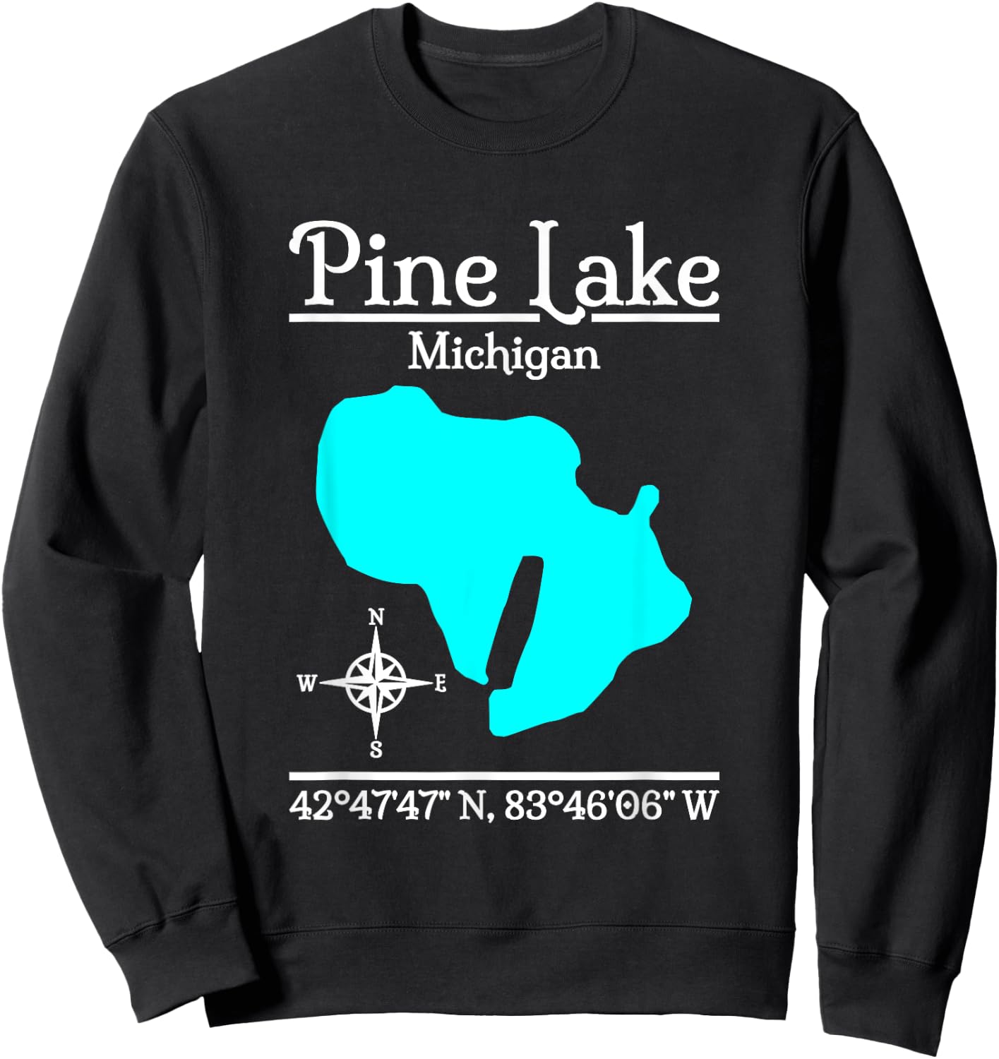 Pine Lake - Michigan Sweatshirt - Sweatshirt | Black