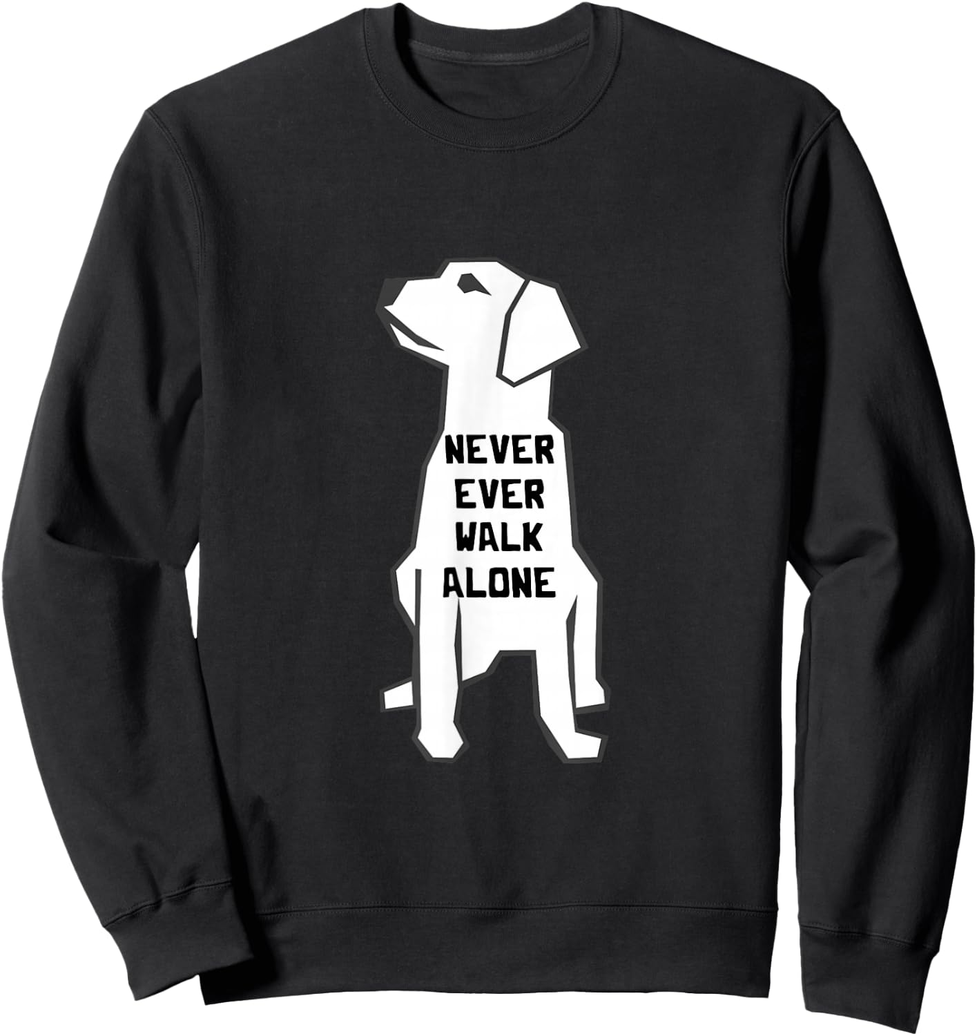 Never Ever Walk Alone Dog Walker Pet Owner Puppies Dog Lover Sweatshirt - Sweatshirt | Black