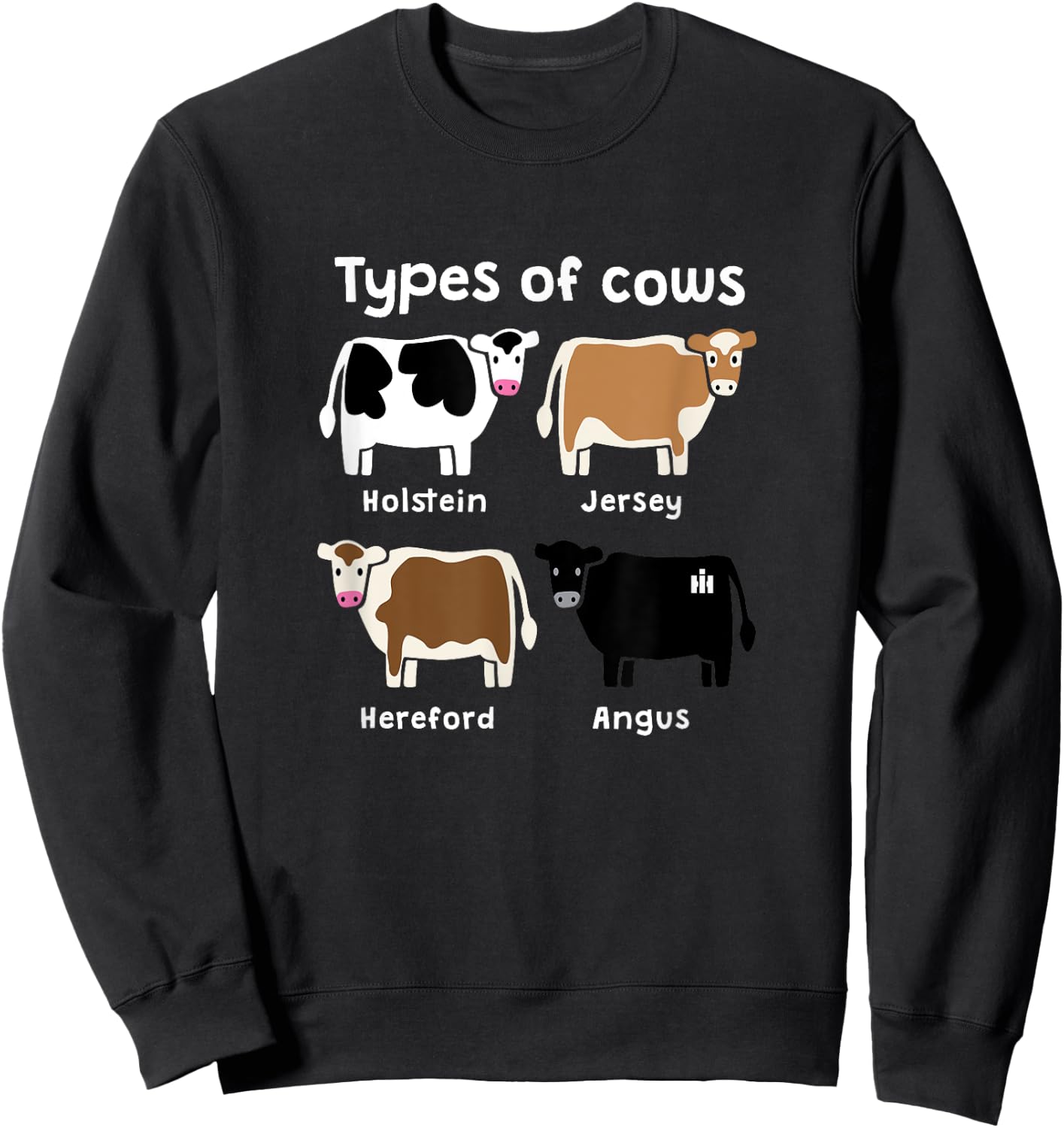 CASE IH - Types of Cows Sweatshirt - Sweatshirt | Black