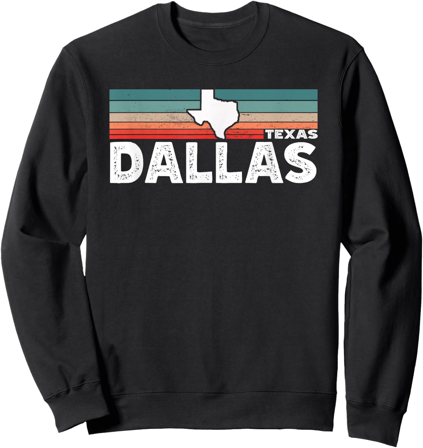 Vintage Retro Dallas TX Tourist Native Texas State Sweatshirt - Sweatshirt | Black