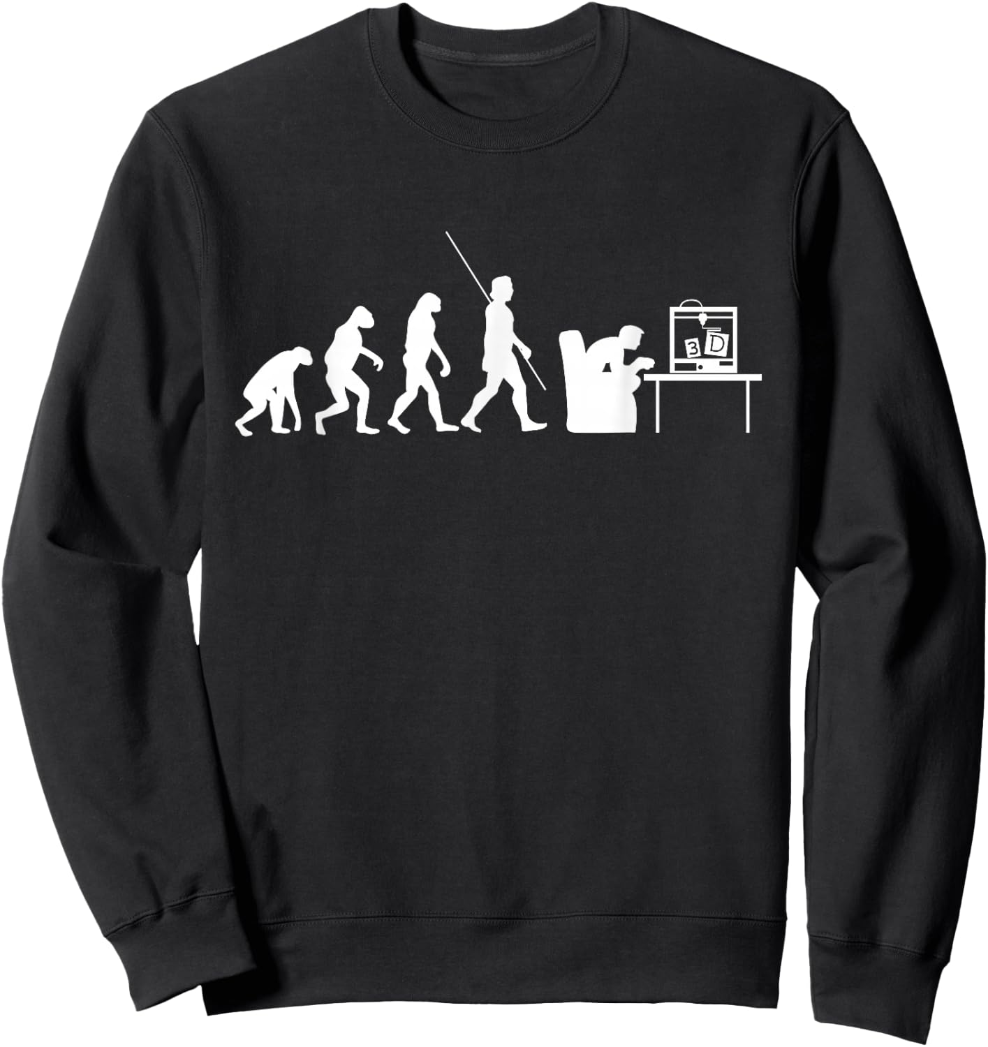 3D print evolution design with 3D printer Sweatshirt - Sweatshirt | Black