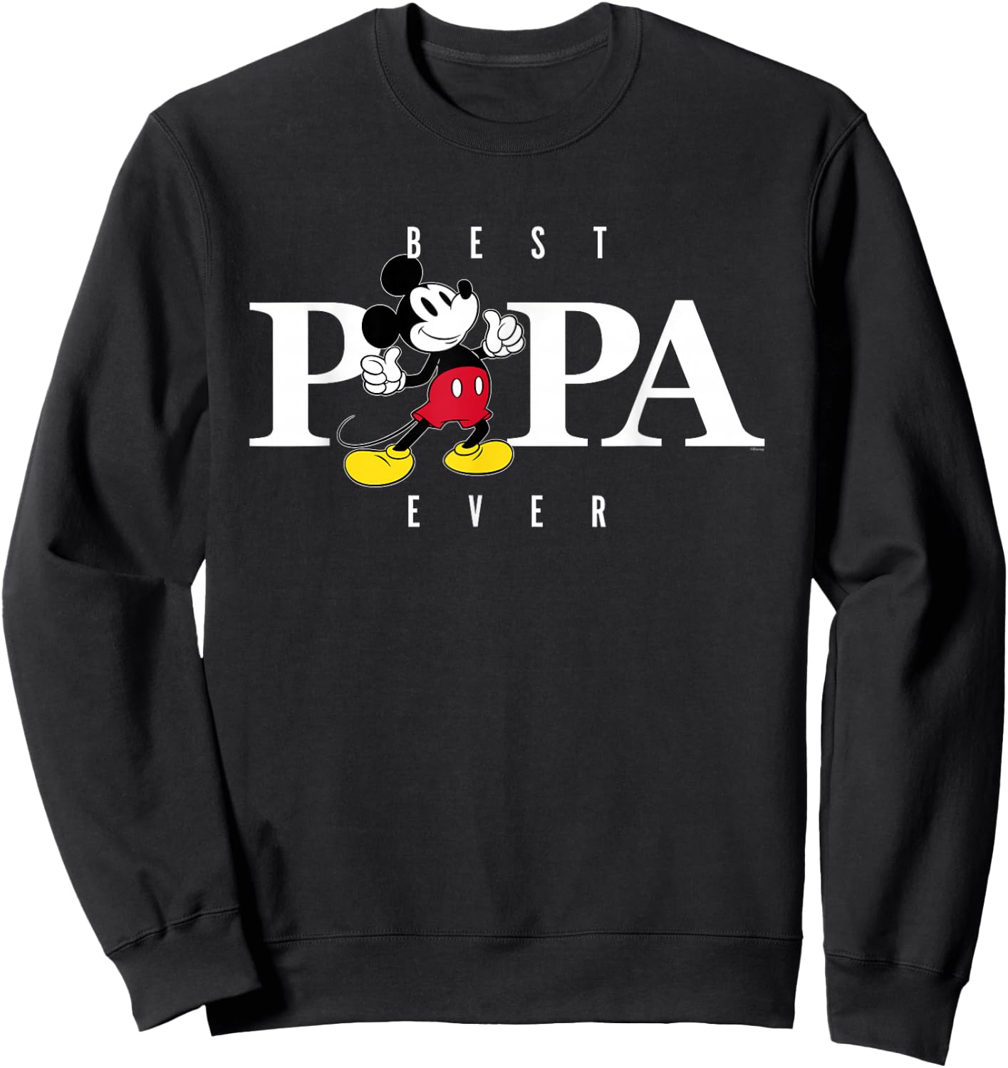 Disney Mickey Mouse Thumbs Up Best Papa Ever Father’s Day Sweatshirt - Sweatshirt | Black