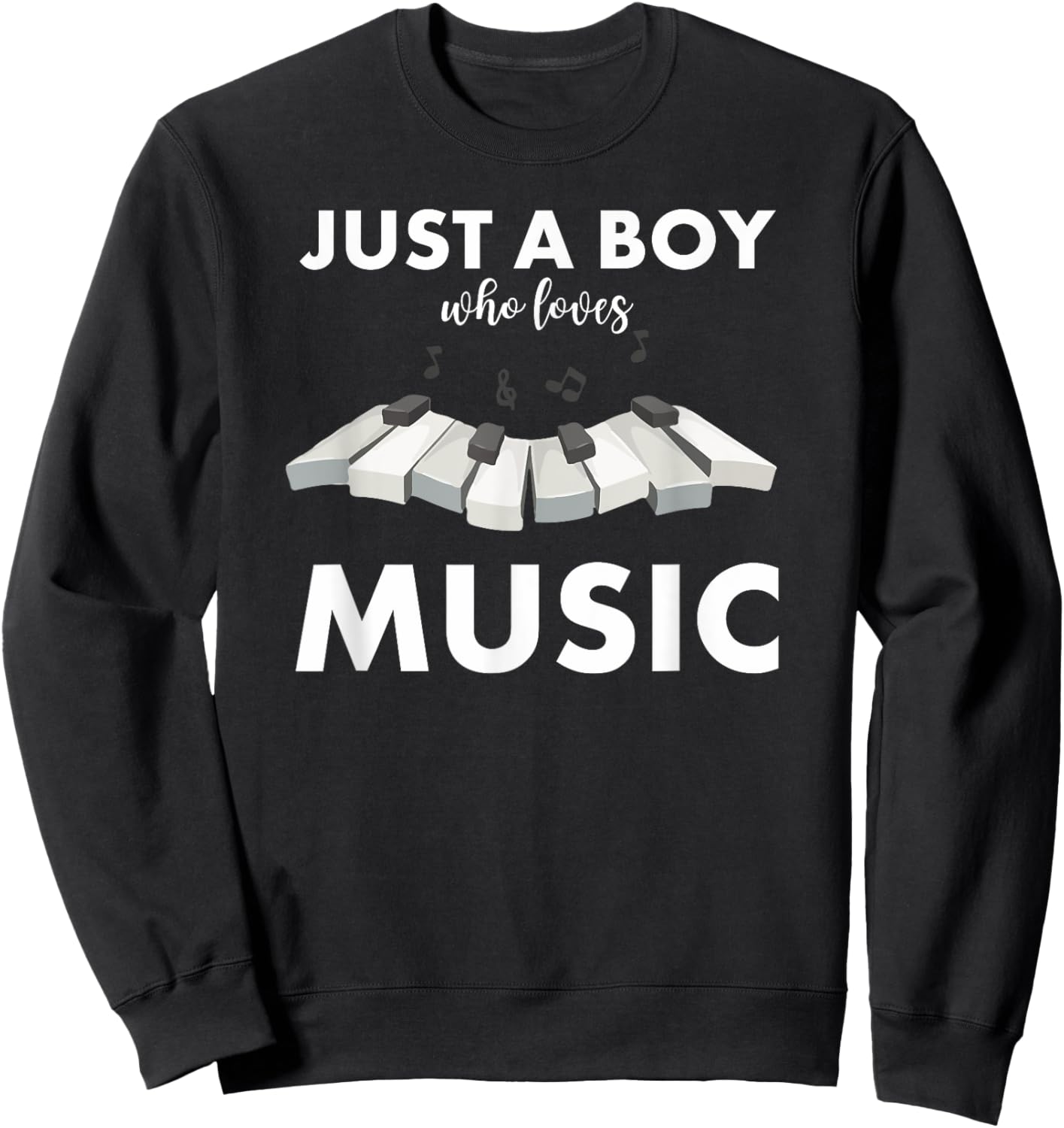 Just A Boy Who Loves Music Sweatshirt - Sweatshirt | Black