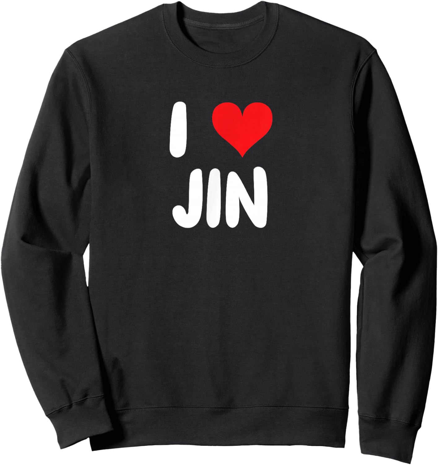 I Love Jin - Heart Sweatshirt - Sweatshirt | Black