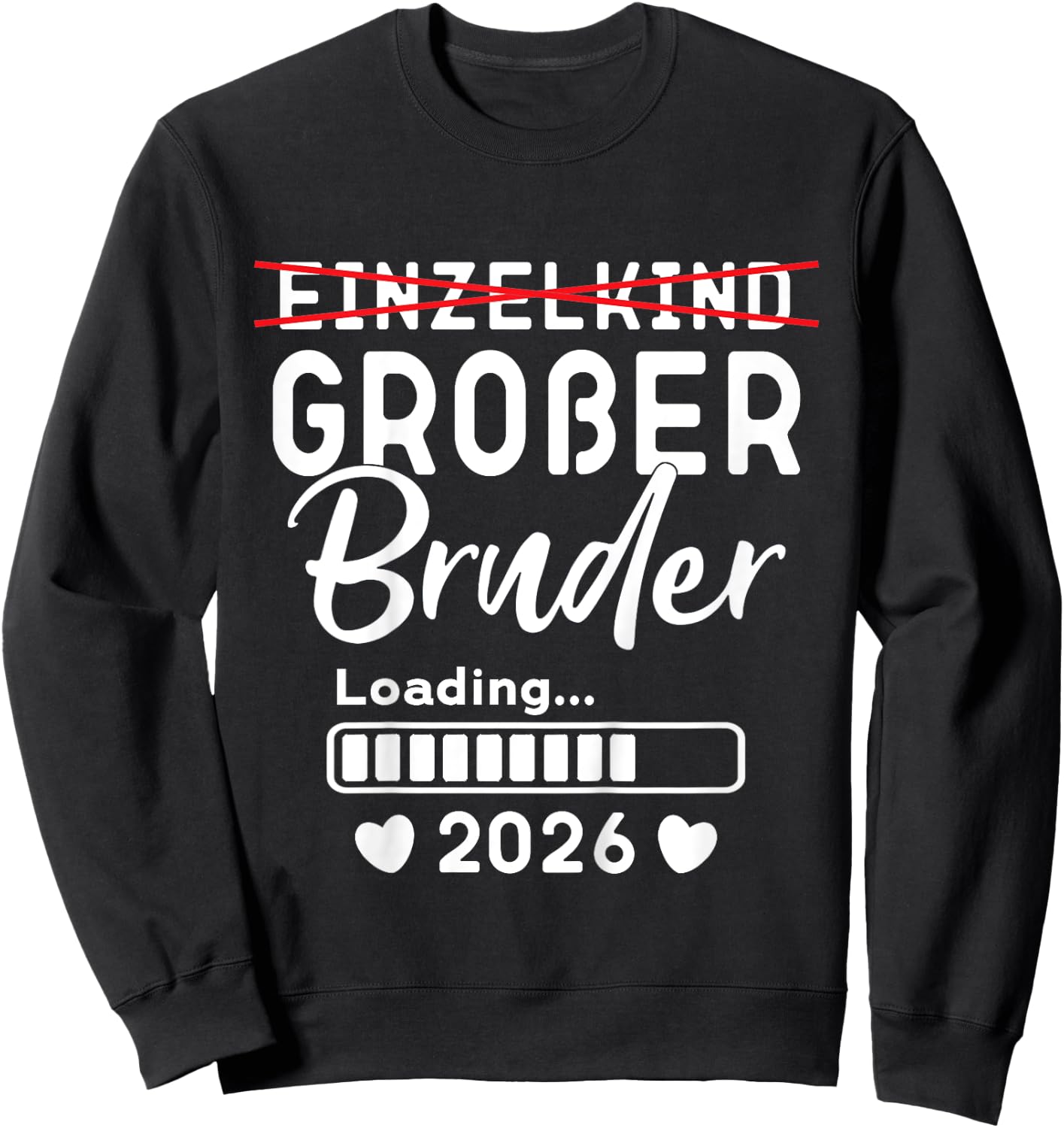 Children's Single Child Big Brother 2026 Ich werde Großer Bruder 2026 , black Sweatshirt - Sweatshirt | Black