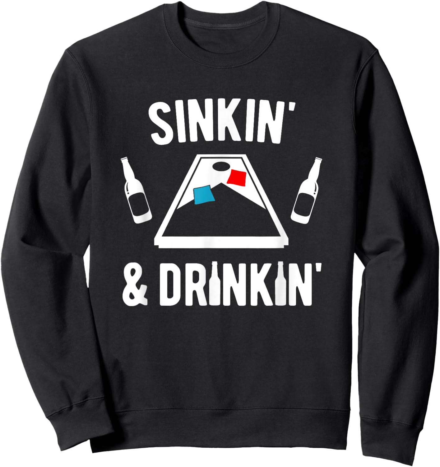 Sinkin' and Drinkin' Cornhole Sweatshirt - Sweatshirt | Black