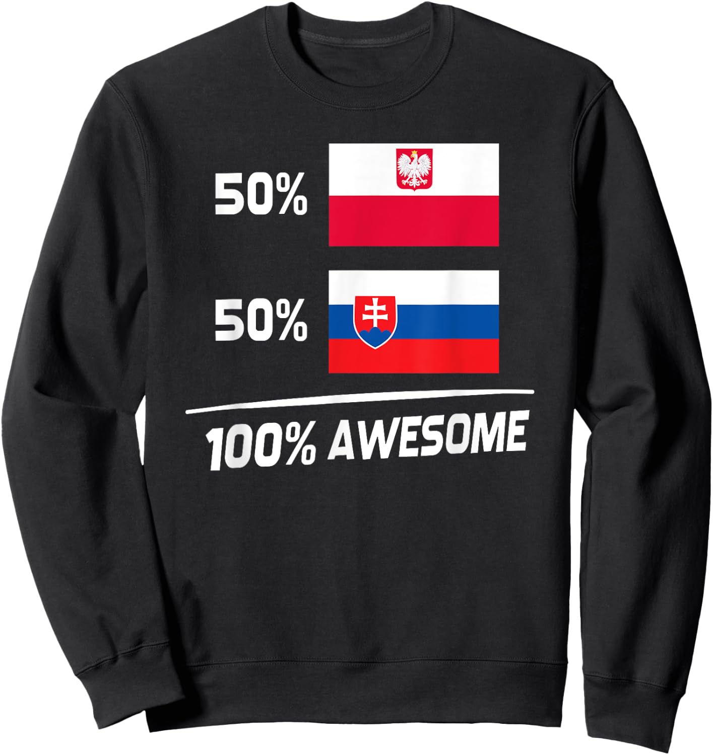 Polish Slovakian Flag Poland Slovakia Mix Heritage Sweatshirt - Sweatshirt | Black