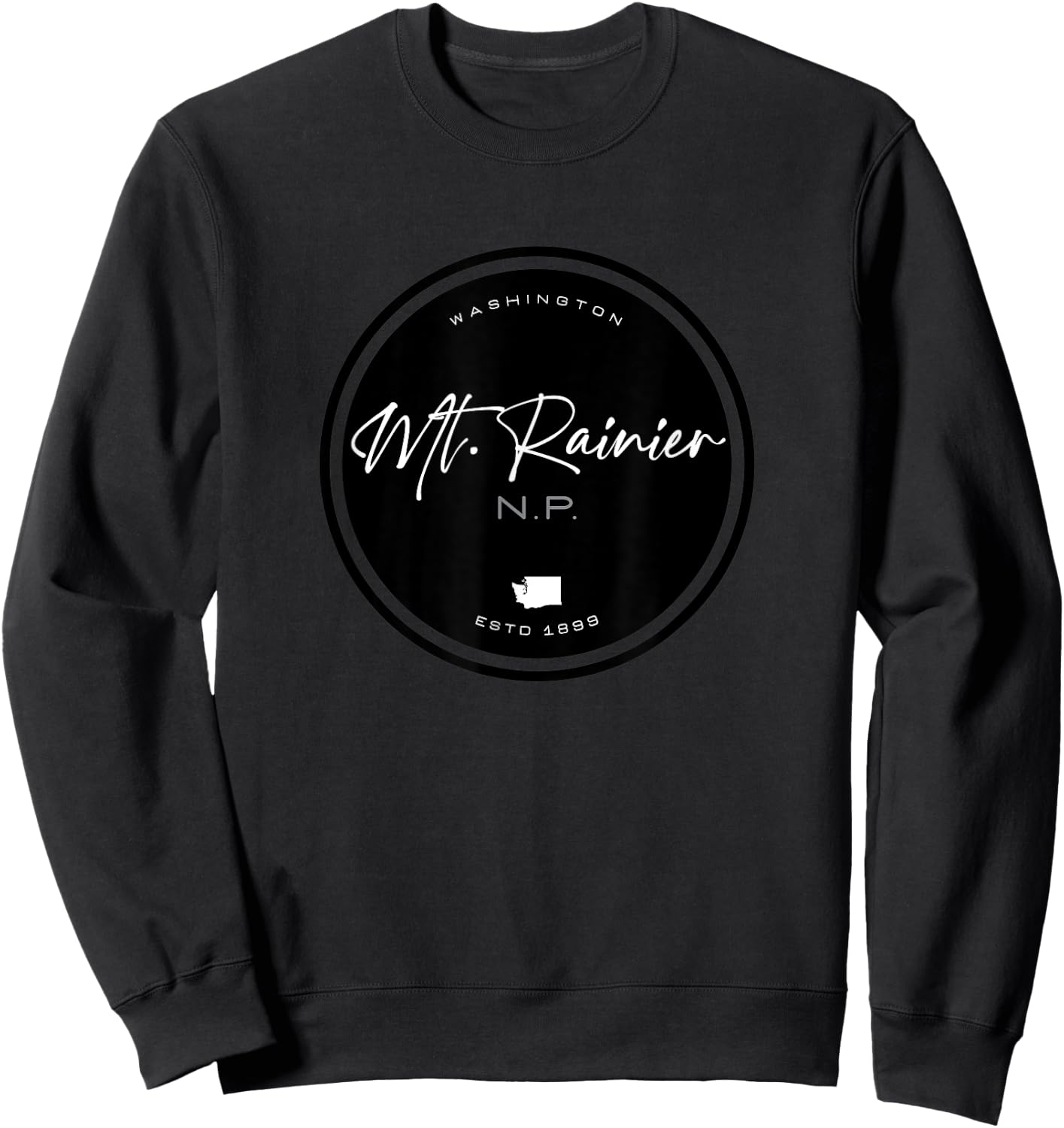 Mt. Rainier National Park Washington Graphic Sweatshirt - Sweatshirt | Black