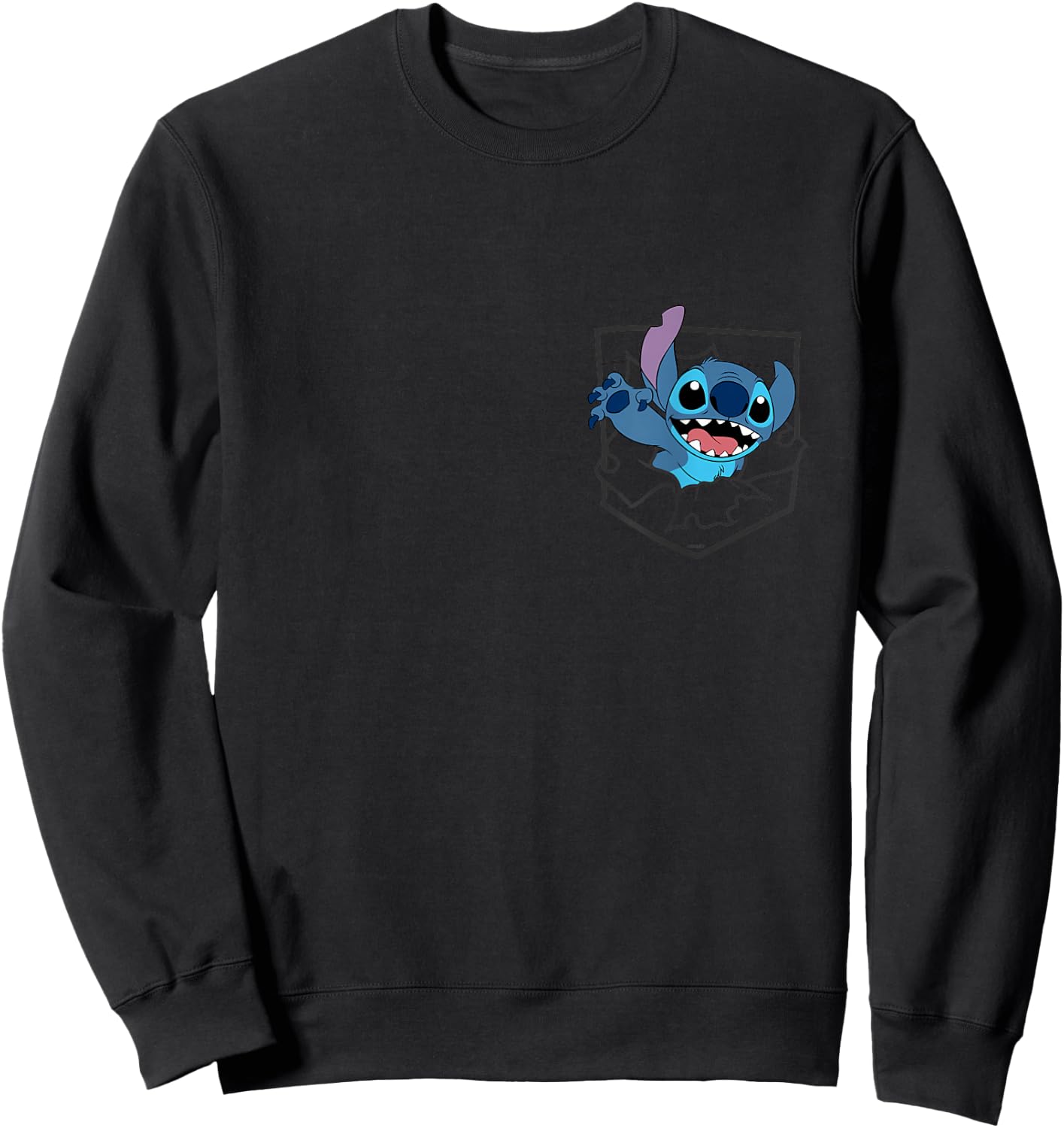 Disney Lilo & Stitch Small Pocket Breakout 626 Sweatshirt - Sweatshirt | Black