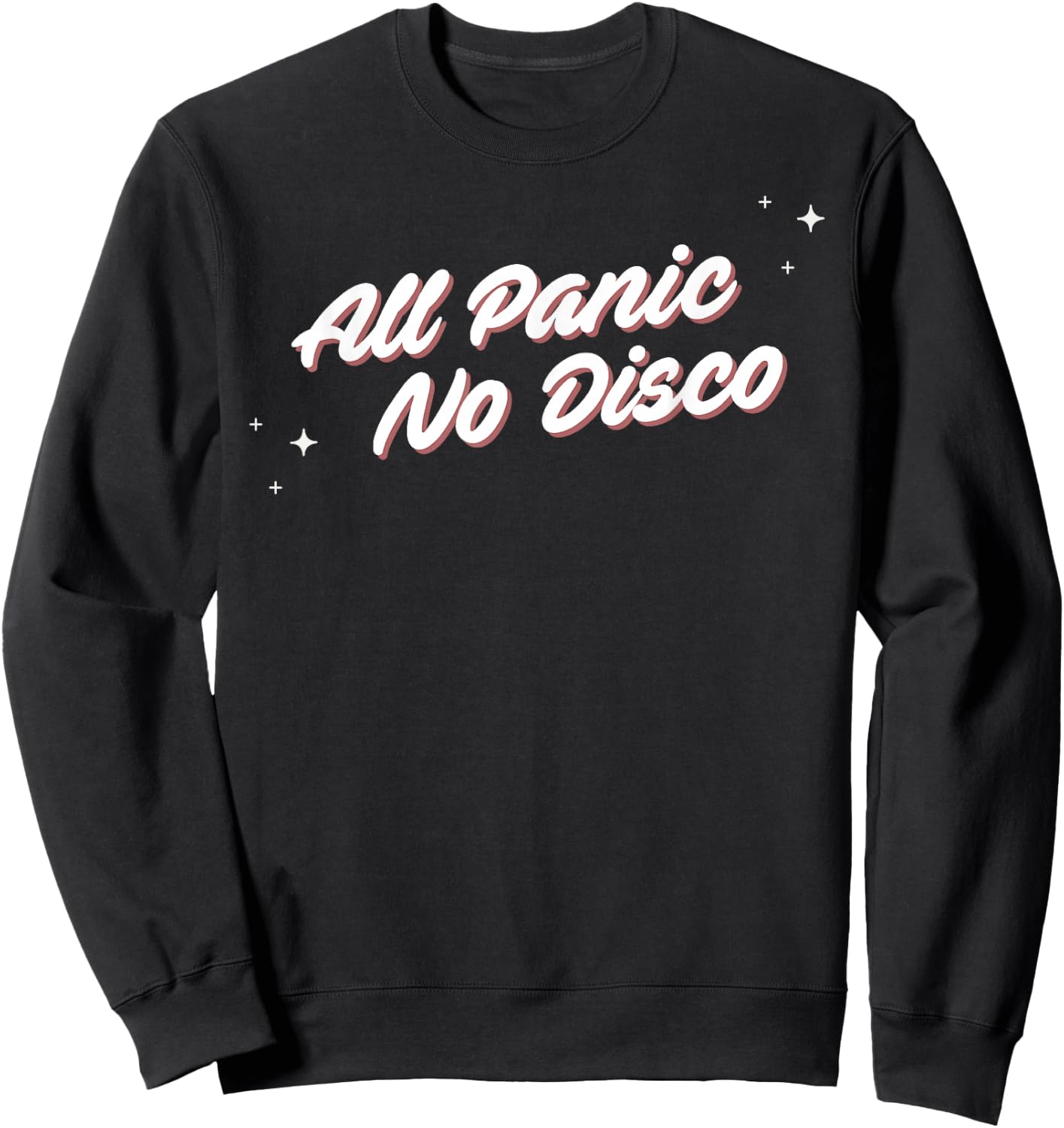 HydePrints All Panic No Disco - -Adults, Black, Small, Short Sleeve, Classic Fit, Crew Collar, Modern, Music Sweatshirt - Sweatshirt | Black