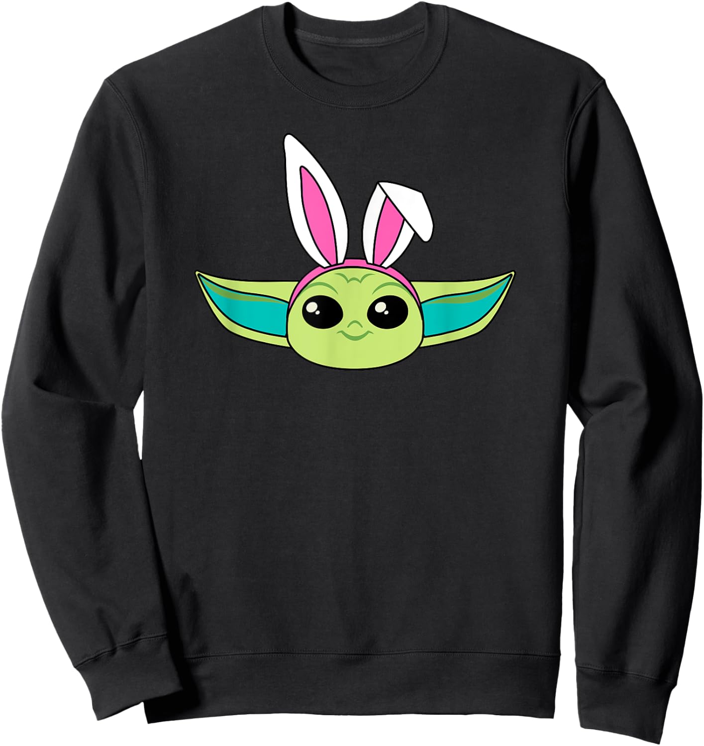 Amazon Essentials The Mandalorian Grogu Spring Easter Bunny Ears Sweatshirt - Sweatshirt | Black