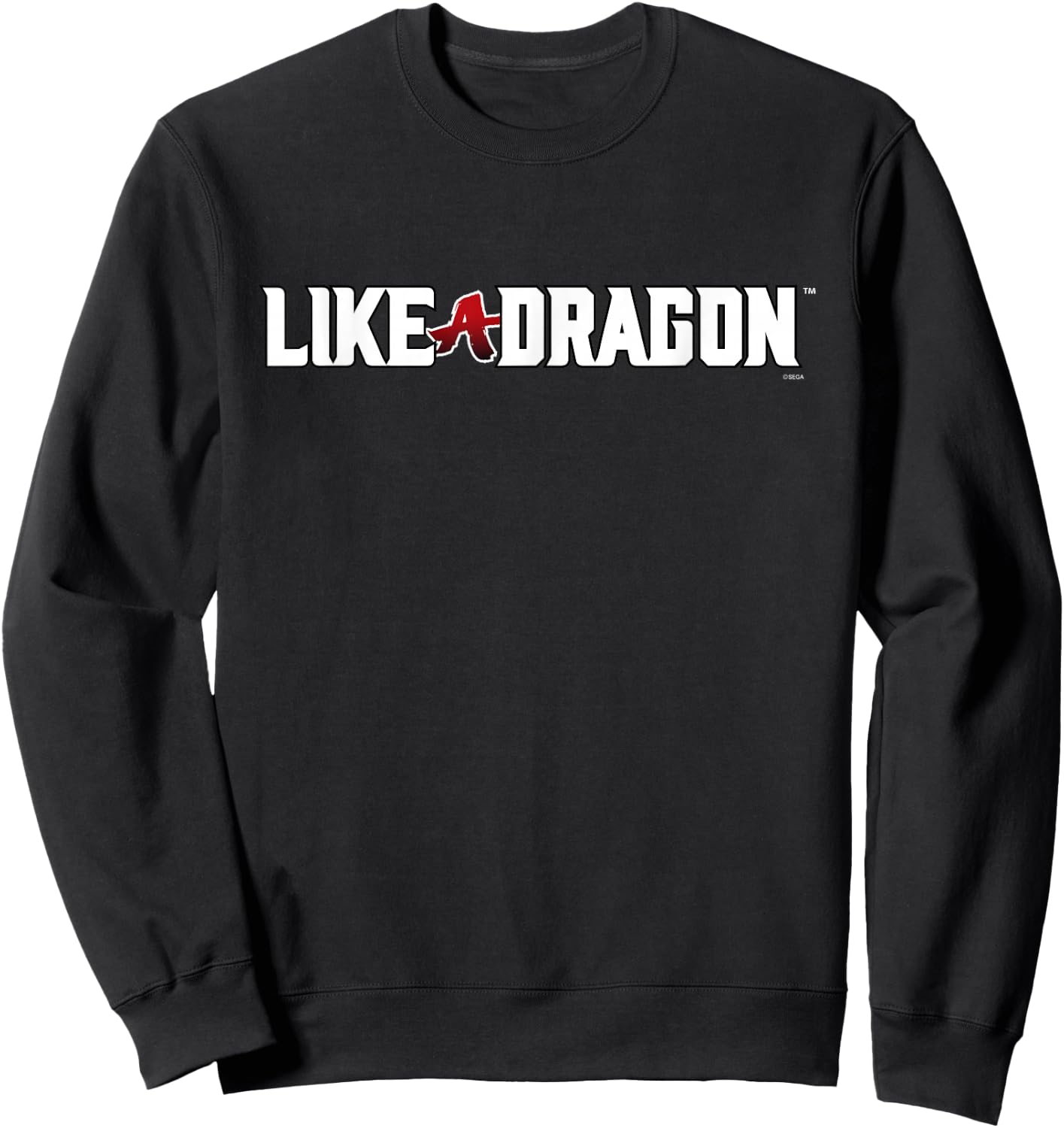 SEGA Like a Dragon & Yakuza White Logo - Adults, Black, Small, Short Sleeve, , Polyester, Stretchable, Modern Classic, Dragon Letter Print Sweatshirt - Sweatshirt | Black