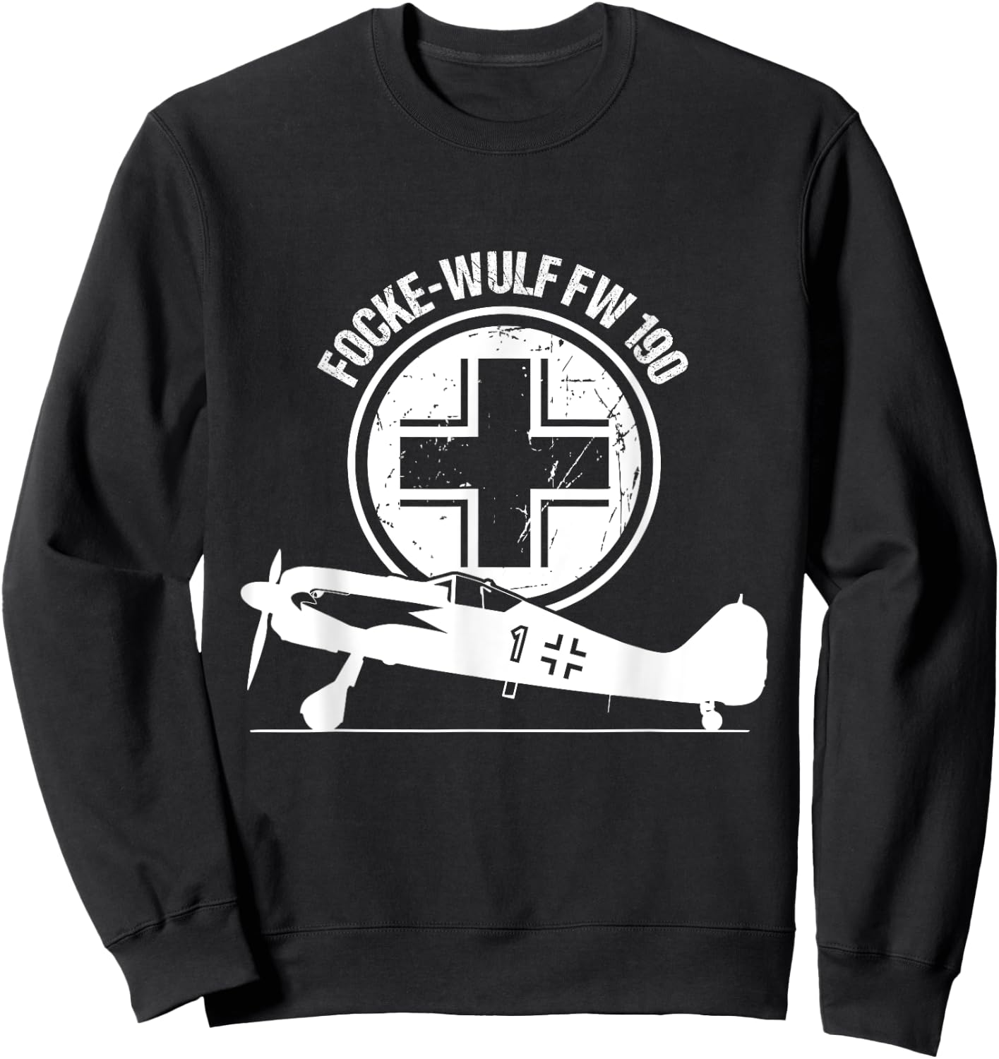 Focke Wulf FW 190 Luftwaffe Warbird Fighter Aircraft Gift Sweatshirt - Sweatshirt | Black