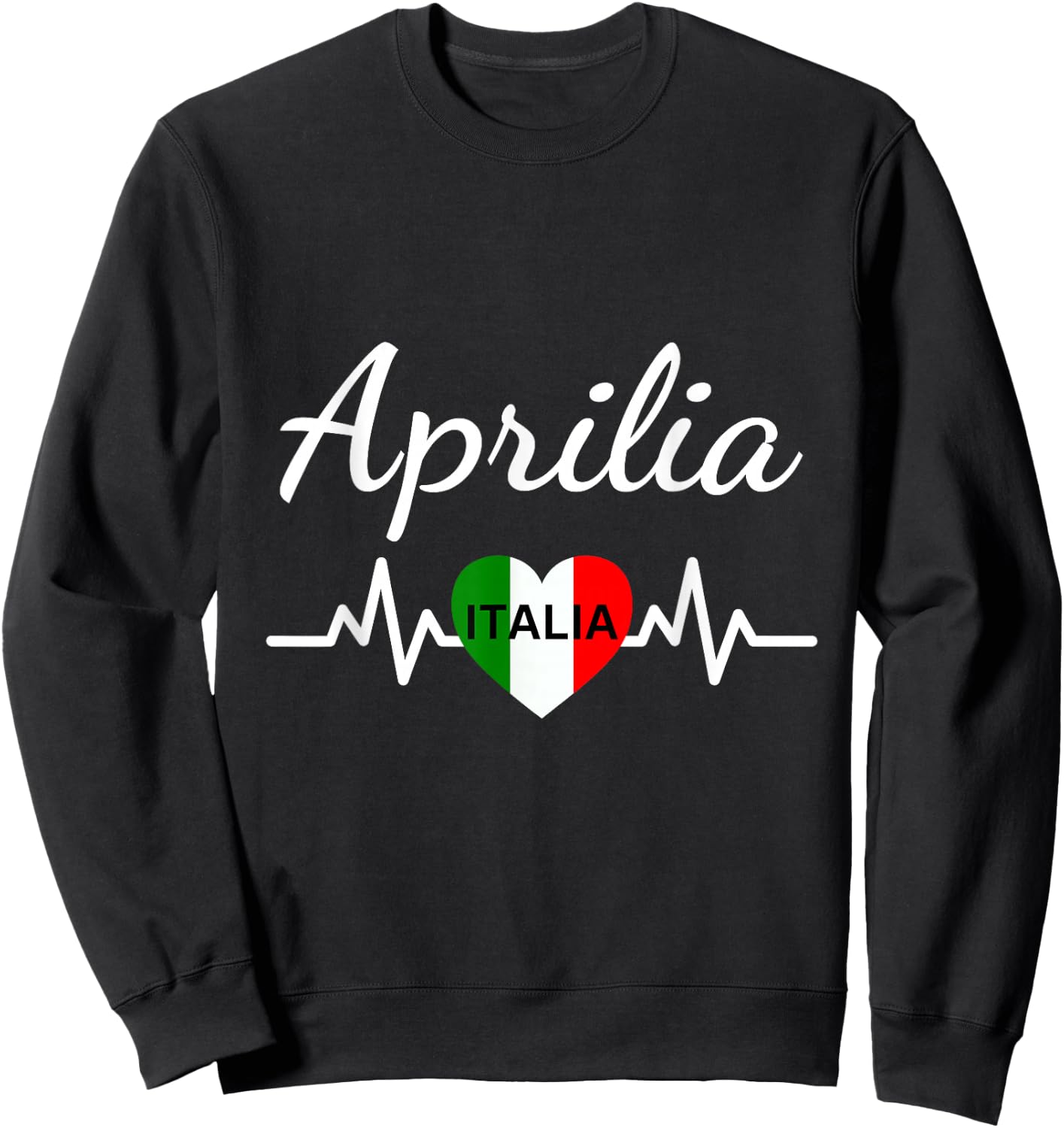 Italian Flag Aprilia - Matching Italian Souvenir , Black, S Sweatshirt - Sweatshirt | Black
