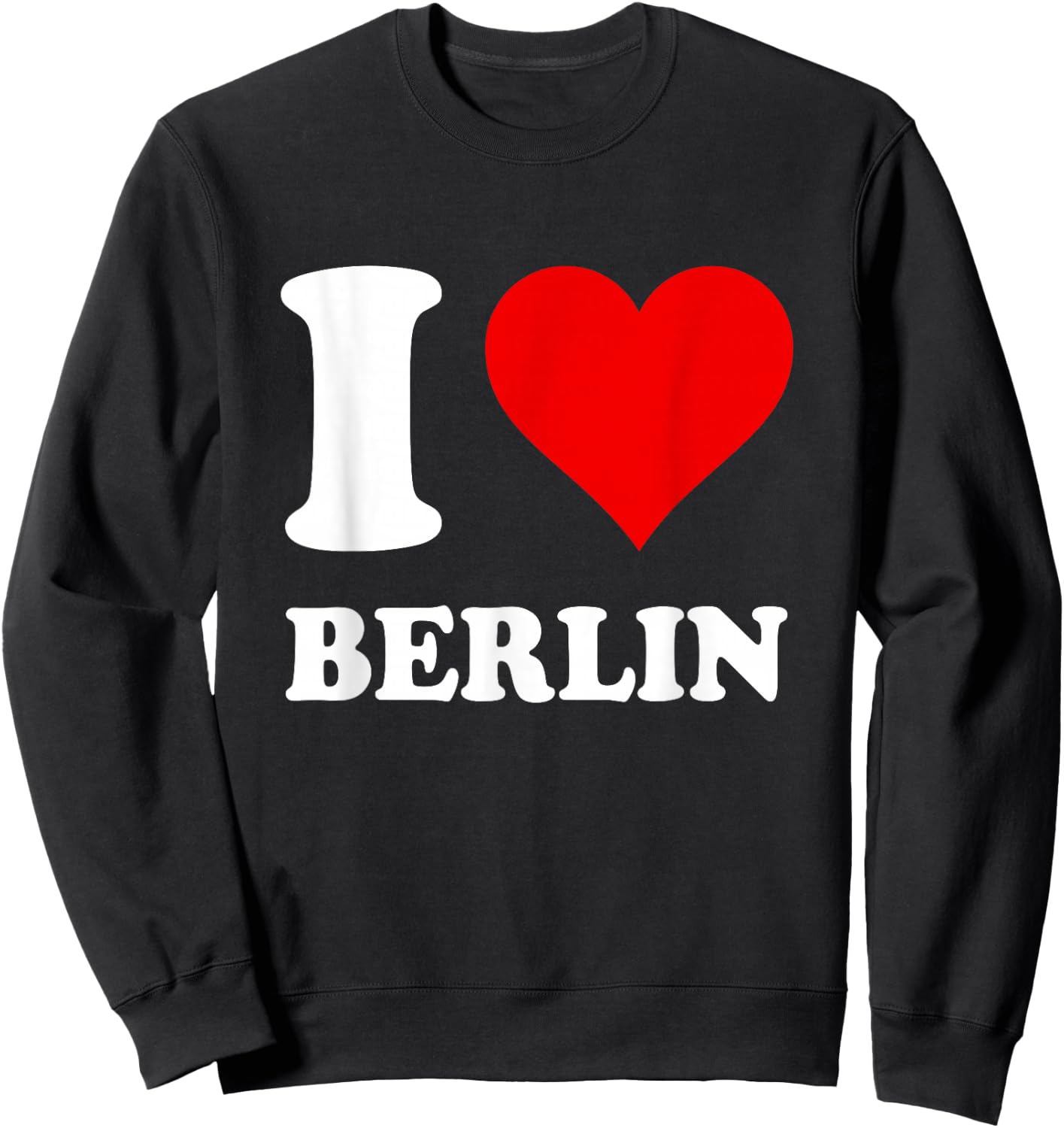 with German Text "Rotes Herz Ich Liebe Berlin, black Sweatshirt - Sweatshirt | Black