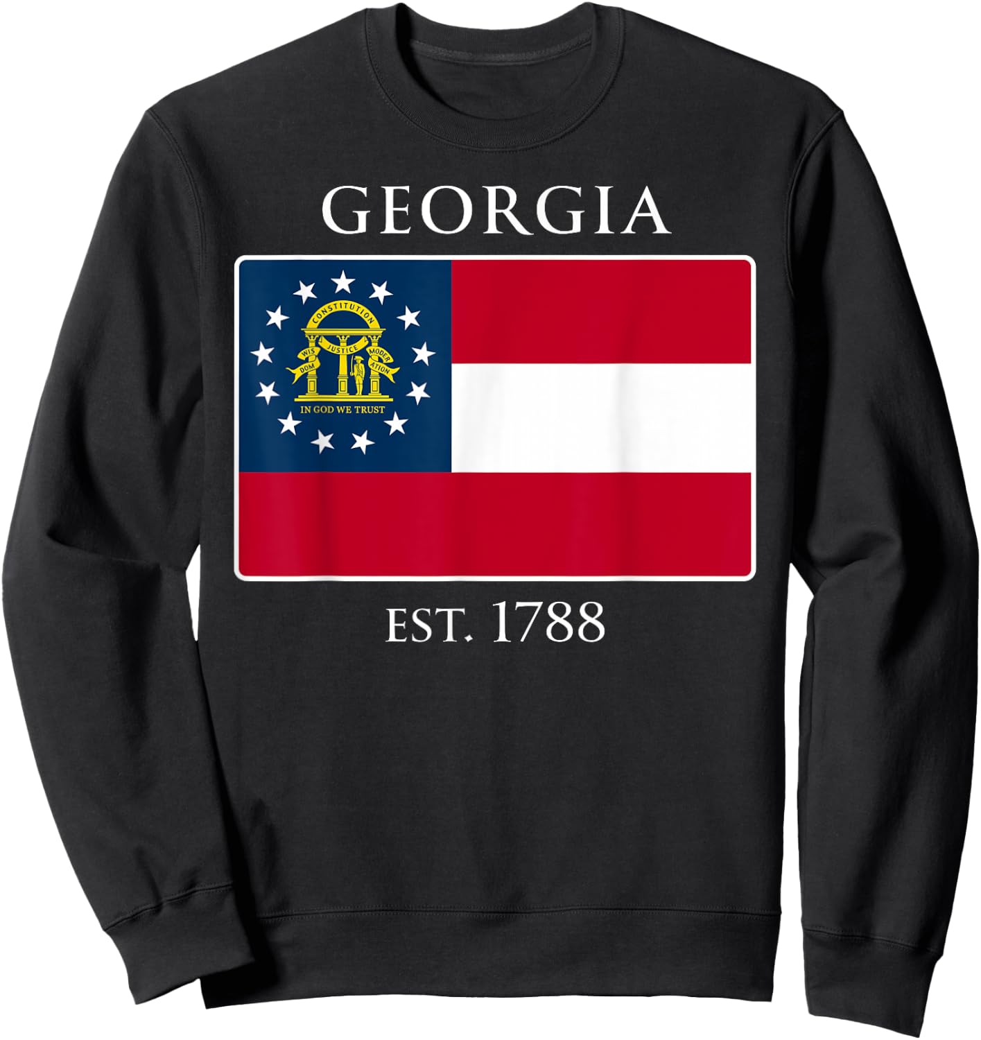 Georgia Flag 4th US State 1788 Georgian Sweatshirt - Sweatshirt | Black
