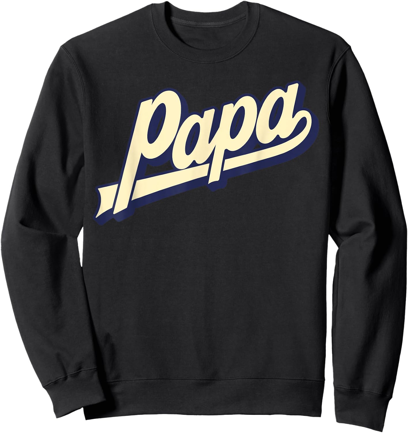 Papa Retro Bold Font Father's Day Dad Gifts From Daughter Sweatshirt - Sweatshirt | Black