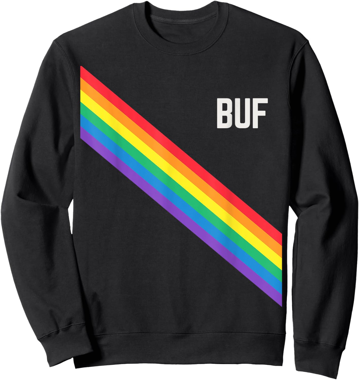 Buffalo Pride Week Rainbow Gay Pride Colors LGBTQ Ally Sweatshirt - Sweatshirt | Black