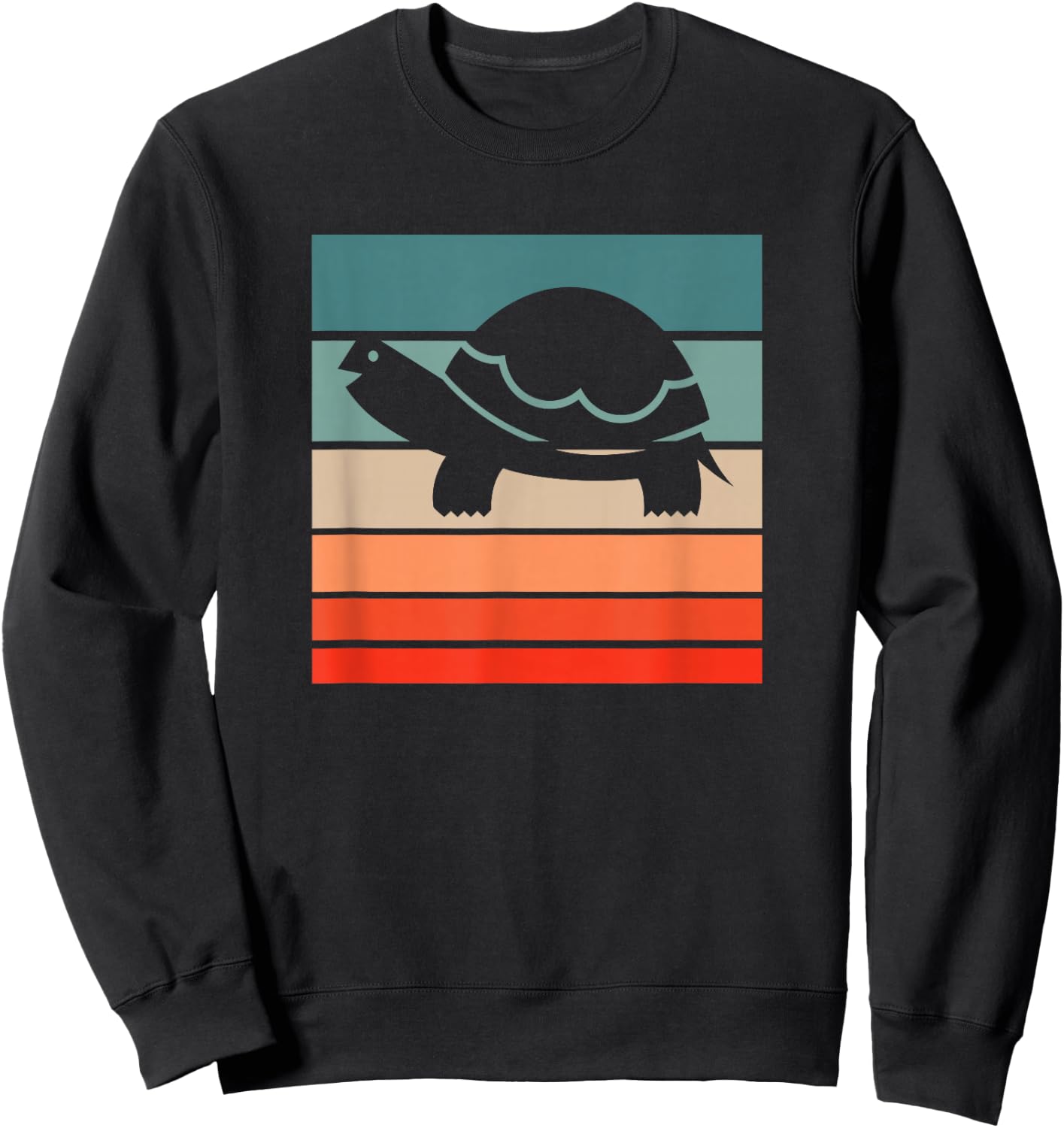 Turtle Retro Style Vintage Sweatshirt - Sweatshirt | Black