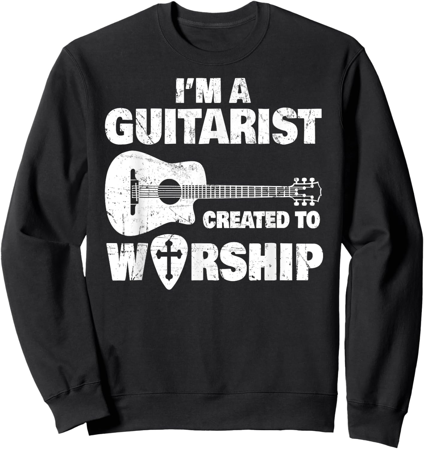 Christian Music Church Guitar Jesus Rock Band Gift Sweatshirt - Sweatshirt | Black