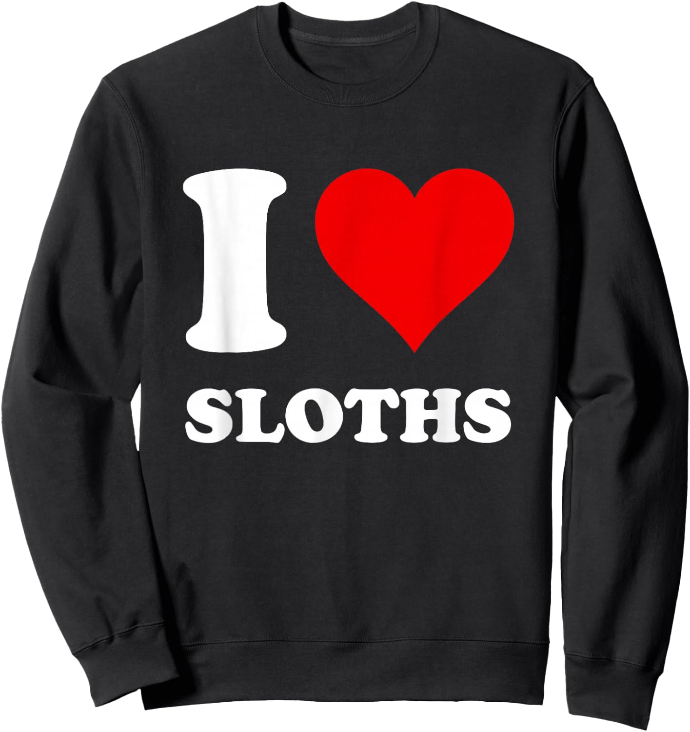 Red Heart I Love Sloths Sweatshirt - Sweatshirt | Black