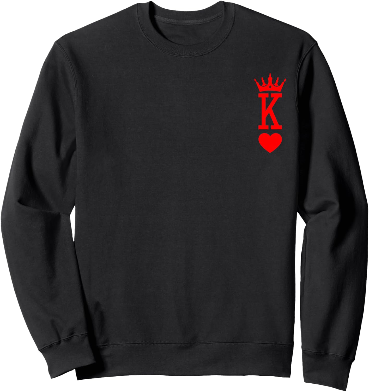 King of Hearts King and Queen Easy Couple Halloween Costume , black Sweatshirt - Sweatshirt | Black