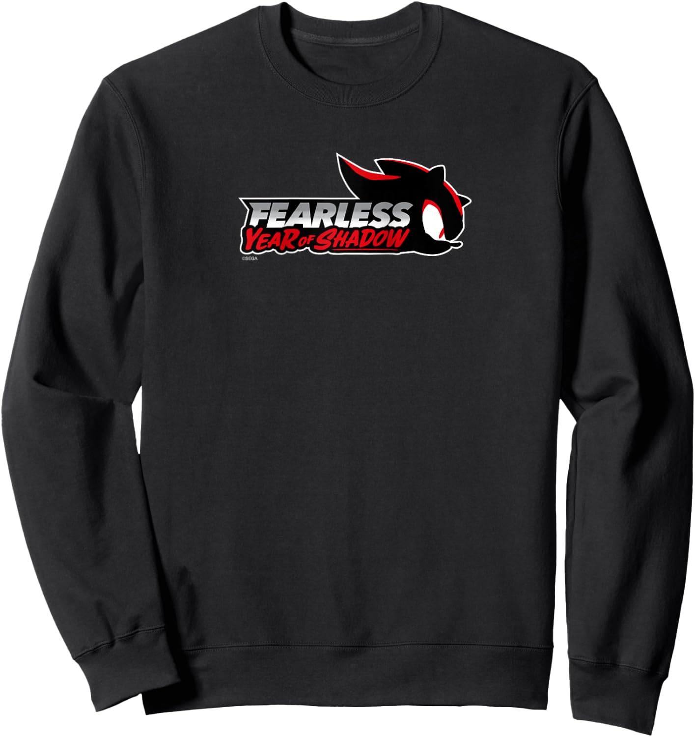 Sonic the Hedgehog, Fearless: Year of Shadow logo Raglan Baseball Sweatshirt - Sweatshirt | Black