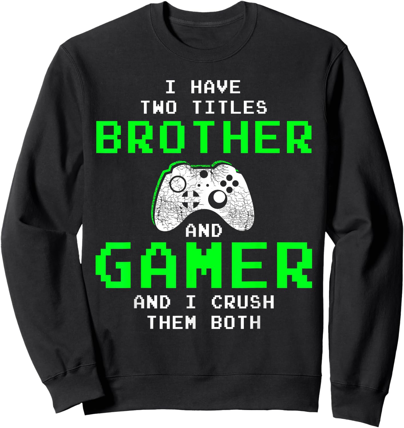 Funny Gaming Brothers - Gamer Gifts for Teen Boys Short Sleeve Sweatshirt - Sweatshirt | Black