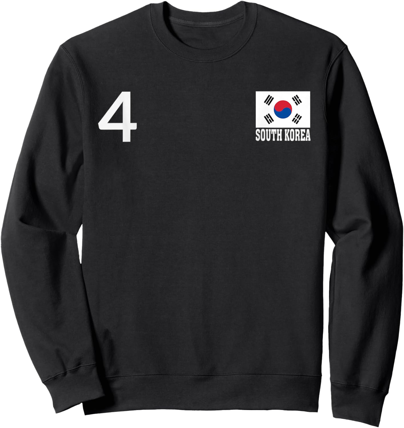 South Korea Number 4 National Flag Country Heritage Sweatshirt - Sweatshirt | Black