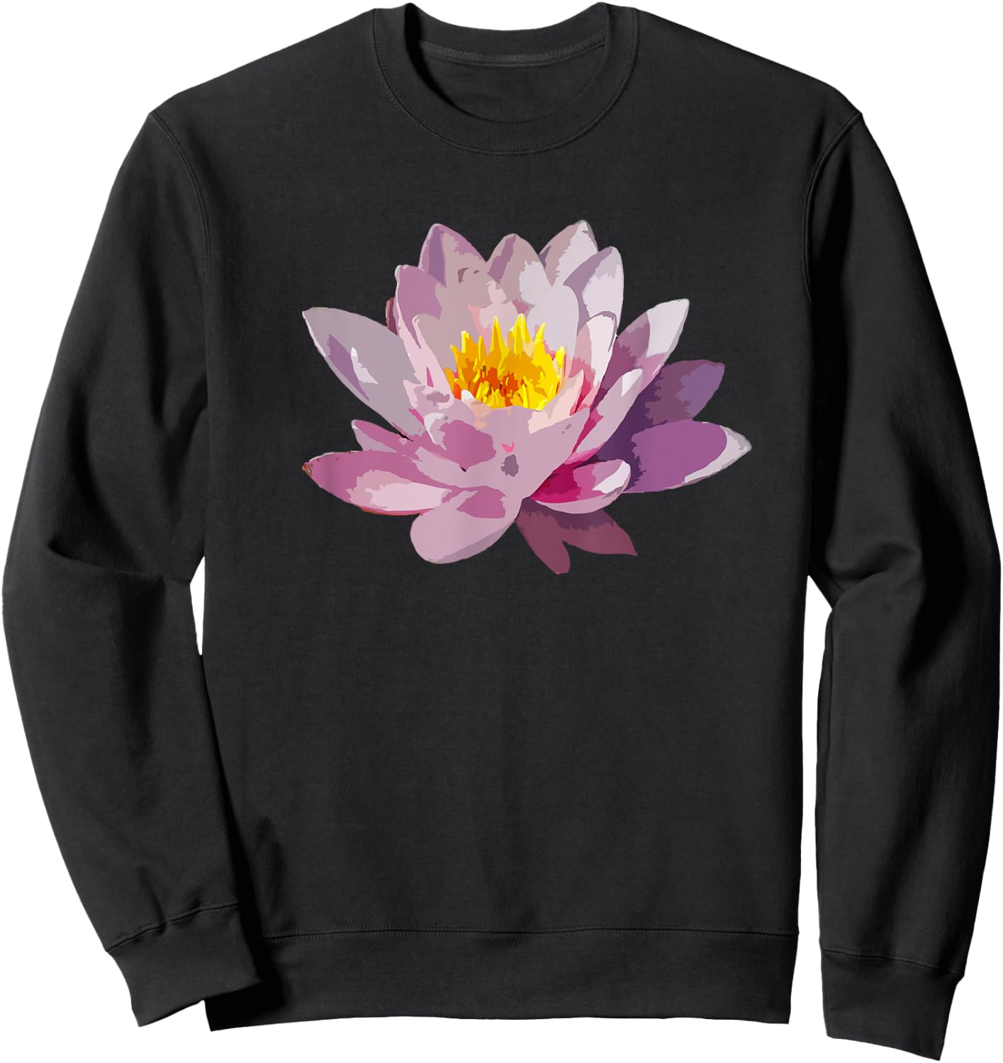 Flower Water Lily Pink Gardener Feminine Yoga Lotus Gift Sweatshirt - Sweatshirt | Black