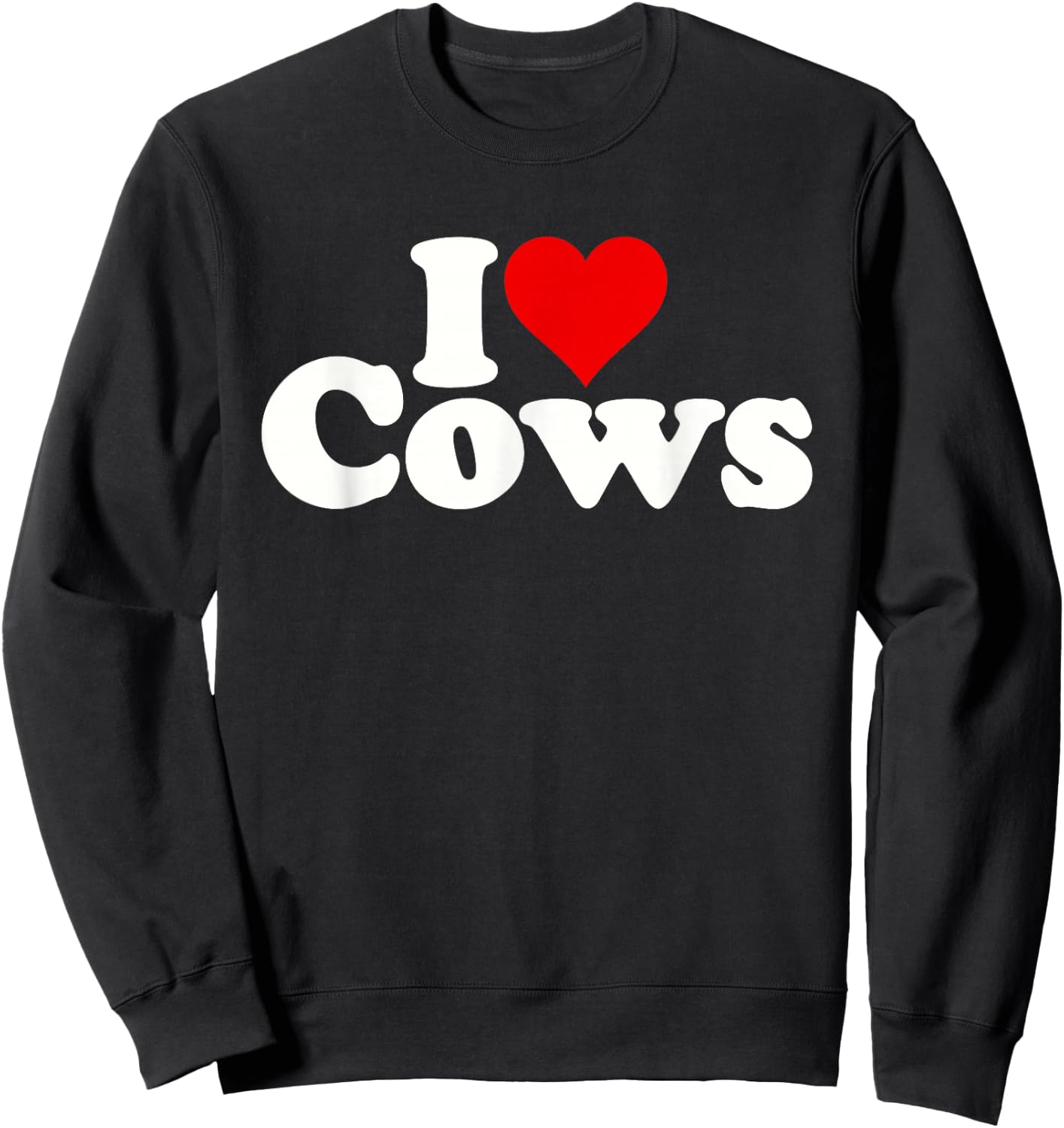 I Love Heart Cows Sweatshirt - Sweatshirt | Black