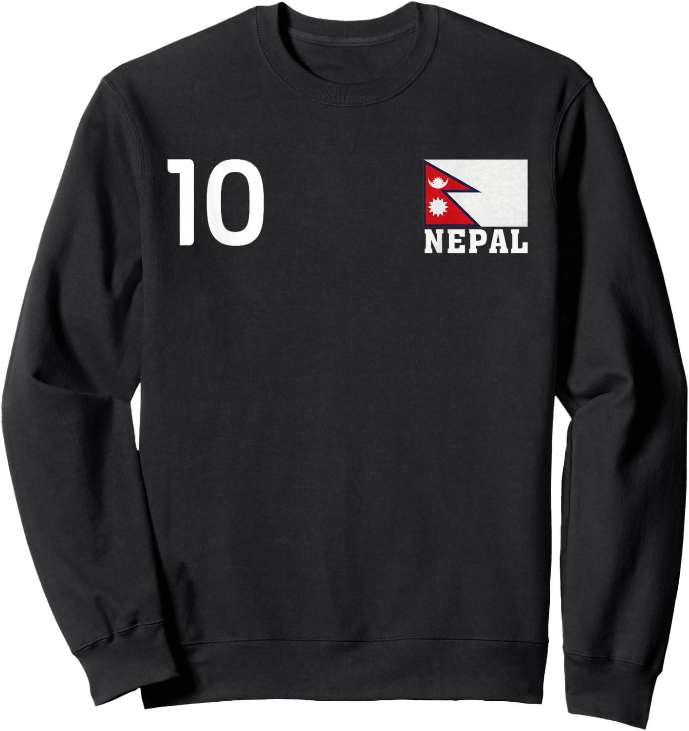 Nepal Number 10 National Flag Country Pride Heritage Sweatshirt - Sweatshirt | Black
