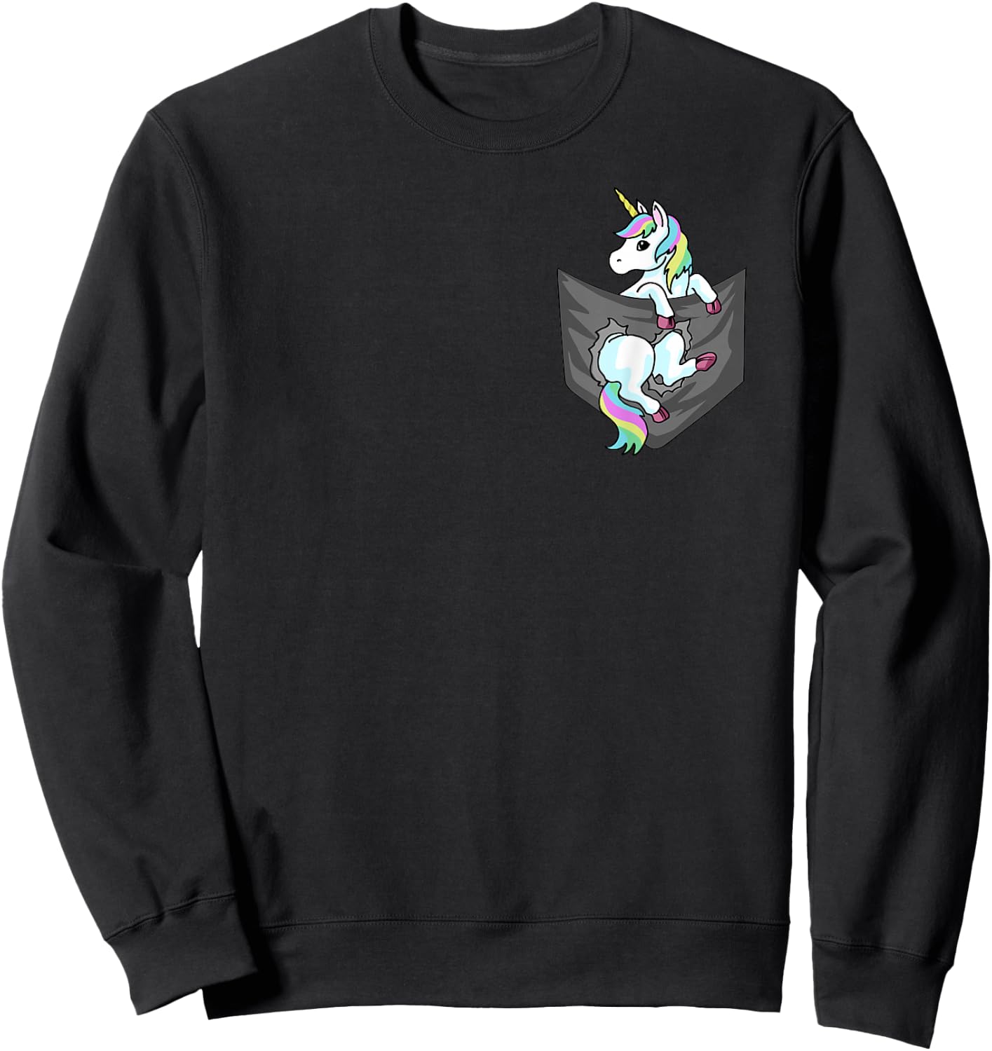 Unicorn Chest Bag Sweatshirt - Sweatshirt | Black